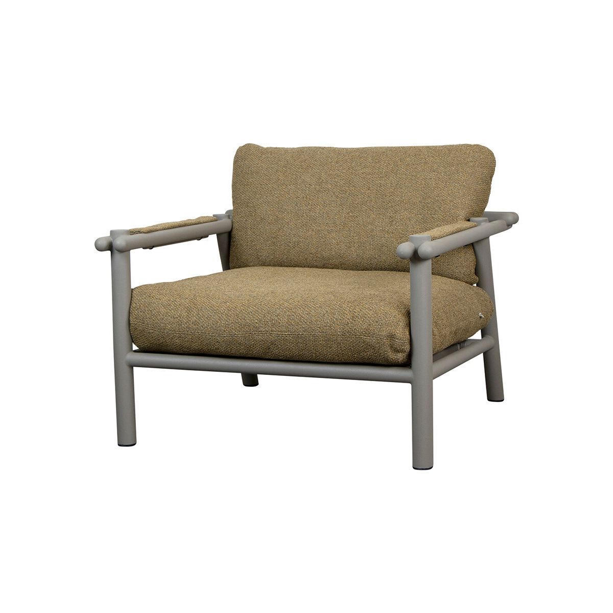 Sticks Lounge Chair, taupe aluminium fra Cane-line (Turmeric Yellow, Cane-line Rise)