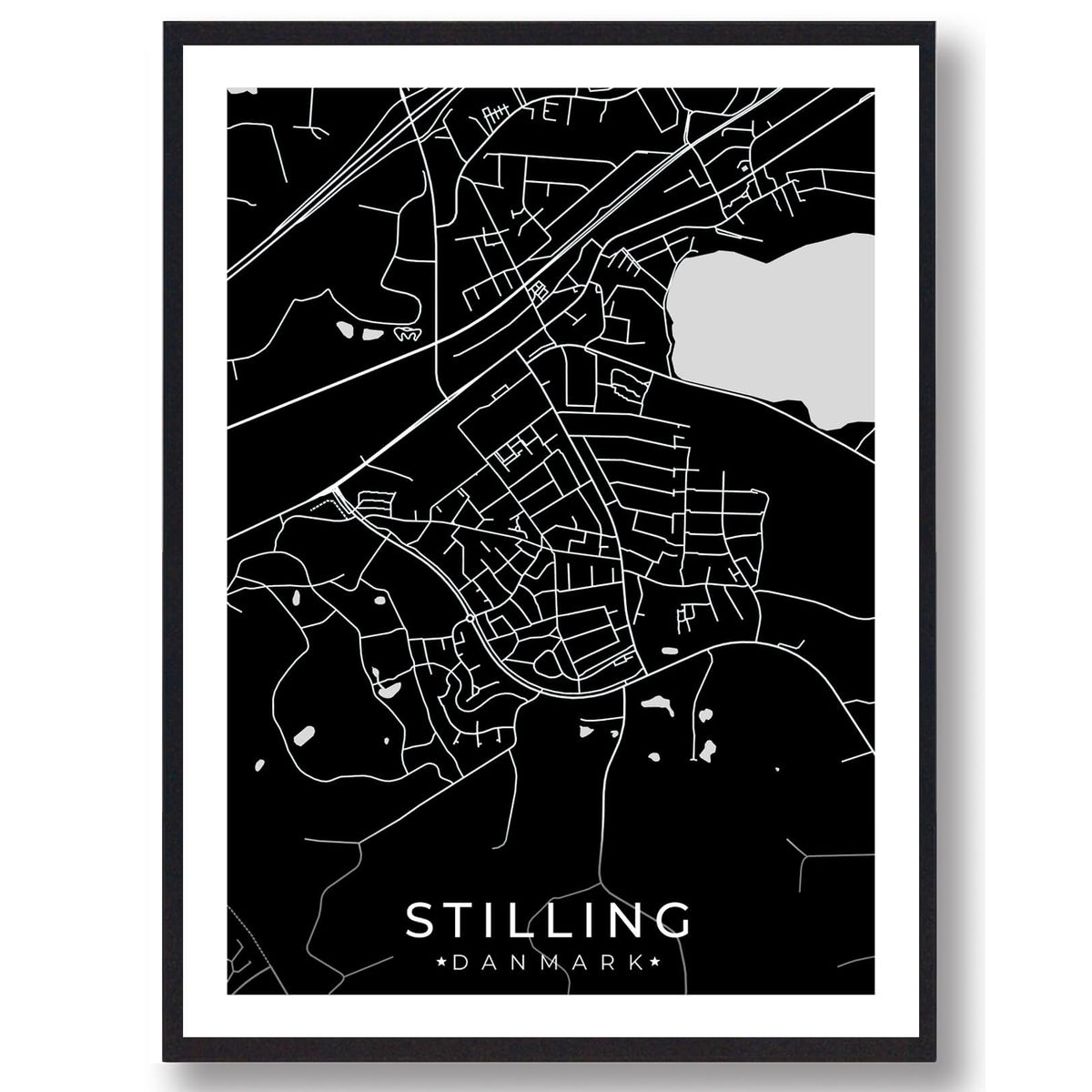 Stilling by plakat - sort (Størrelse: M - 30x40cm)