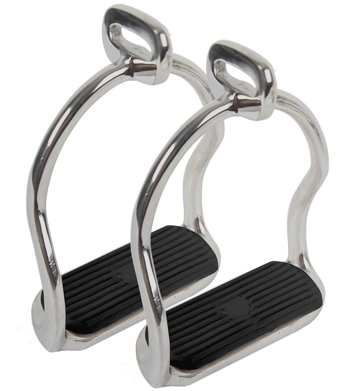 Stirrup Icelandic, black rubber inlays, 12 cm