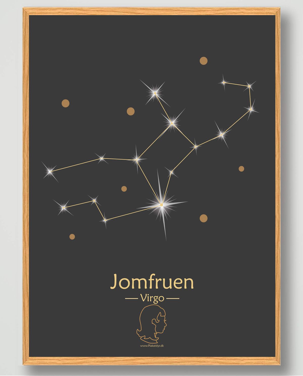 Stjernebillede jomfruen (sort) - plakat (Størrelse: L - 50x70cm (B2))