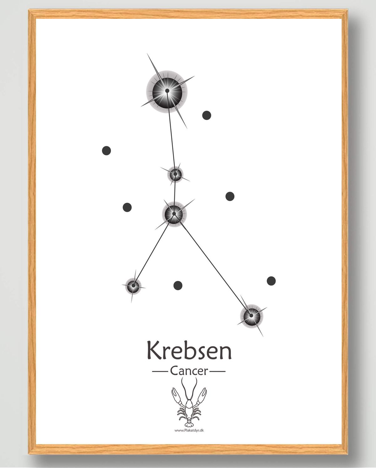 Stjernebillede krebsen (hvid) - plakat (Størrelse: L - 50x70cm (B2))