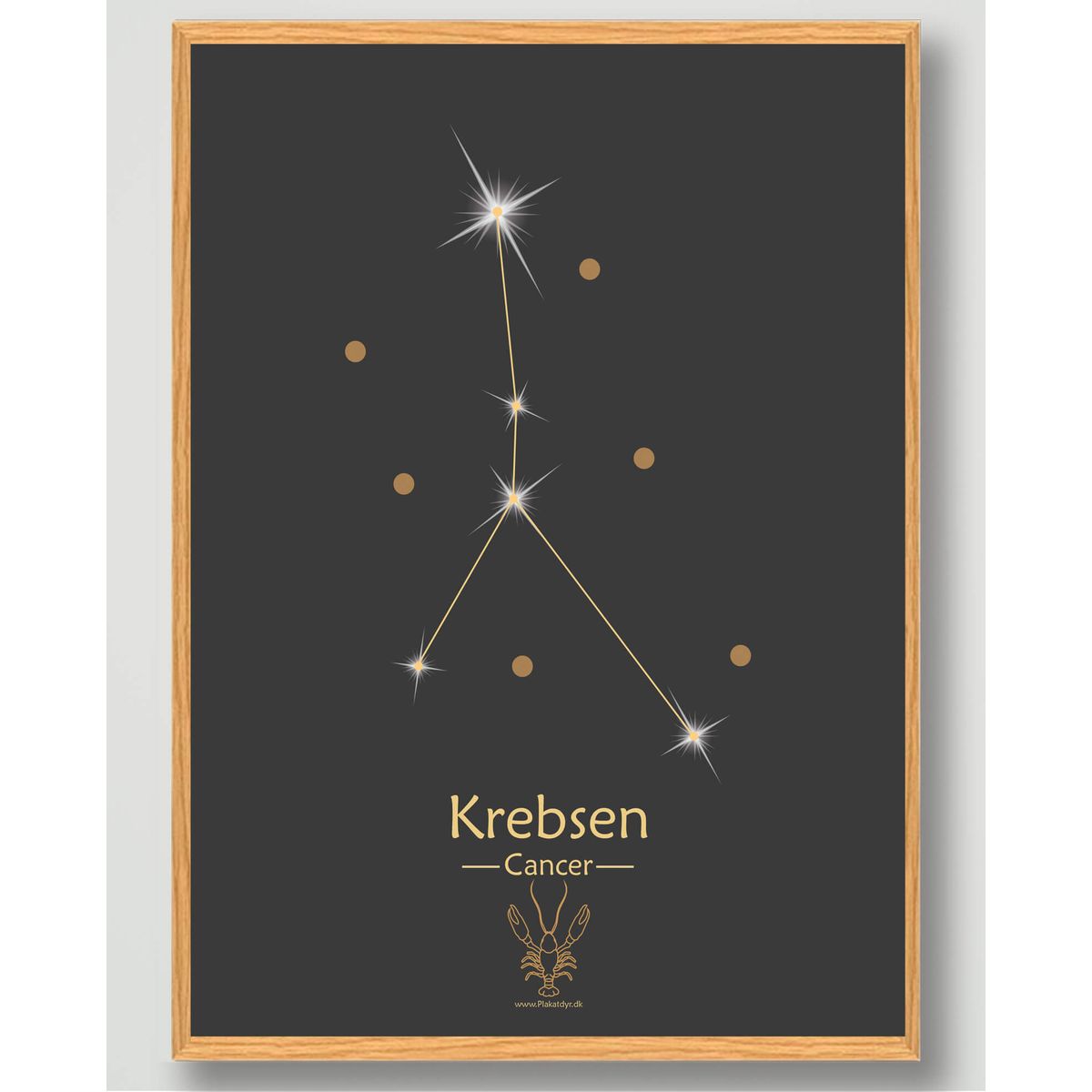 Stjernebillede krebsen (sort) - plakat (Størrelse: L - 50x70cm (B2))