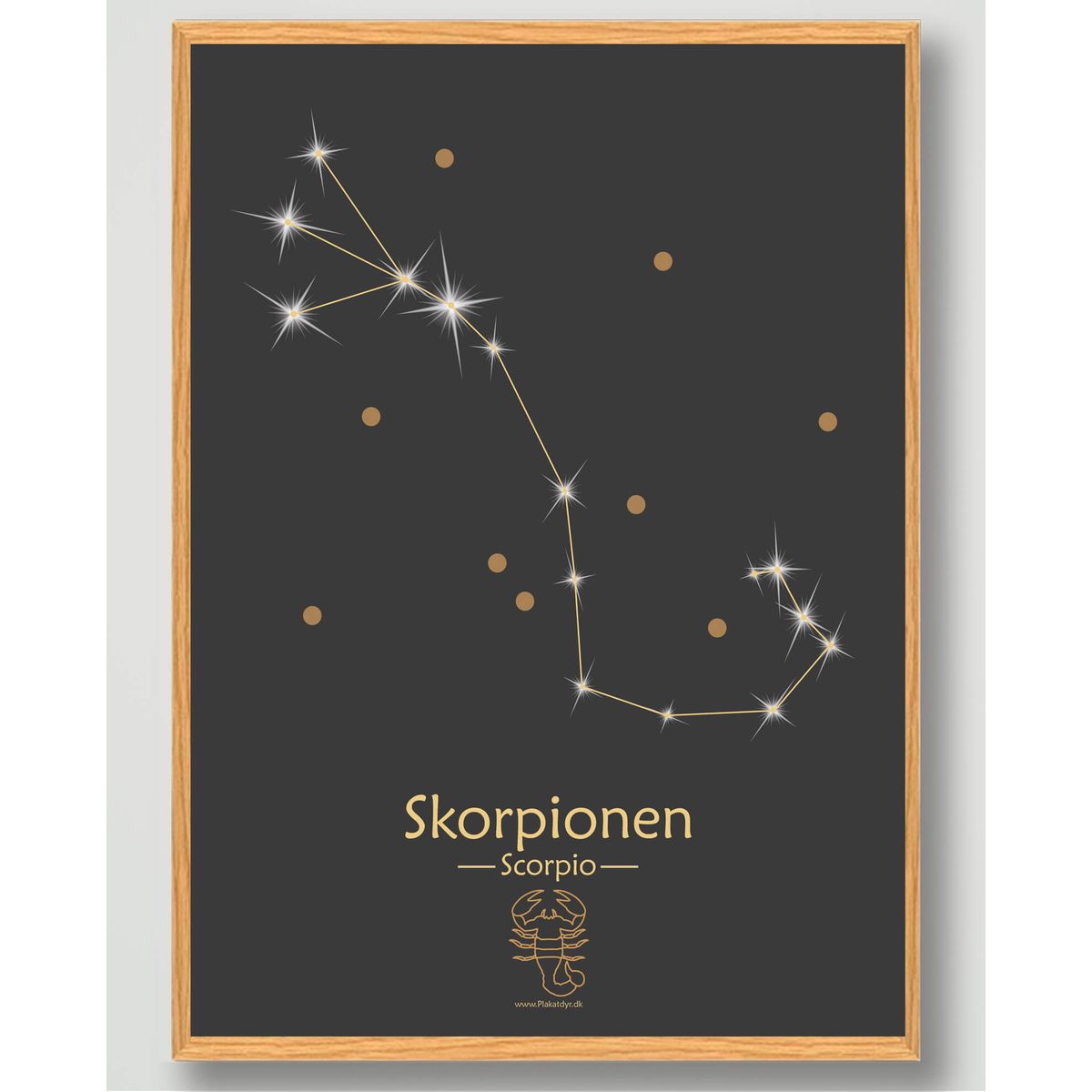 Stjernebillede skorpionen (sort) - plakat (Størrelse: M - 30x40cm)