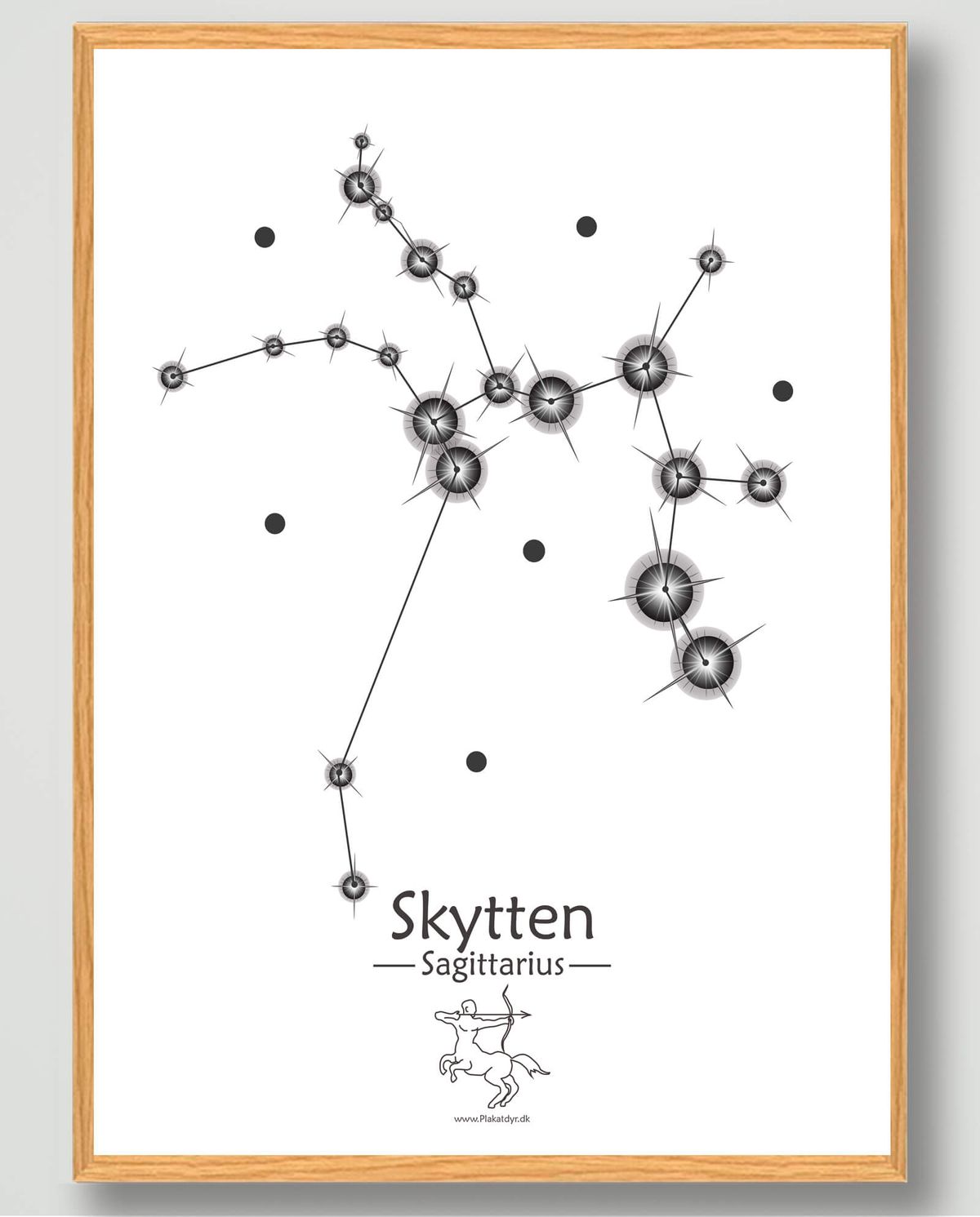 Stjernebillede skytten (hvid) - plakat (Størrelse: M - 30x40cm)