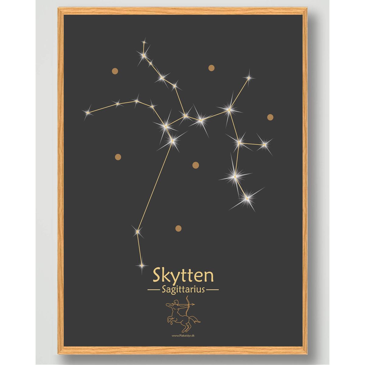 Stjernebillede skytten (sort) - plakat (Størrelse: L - 50x70cm (B2))