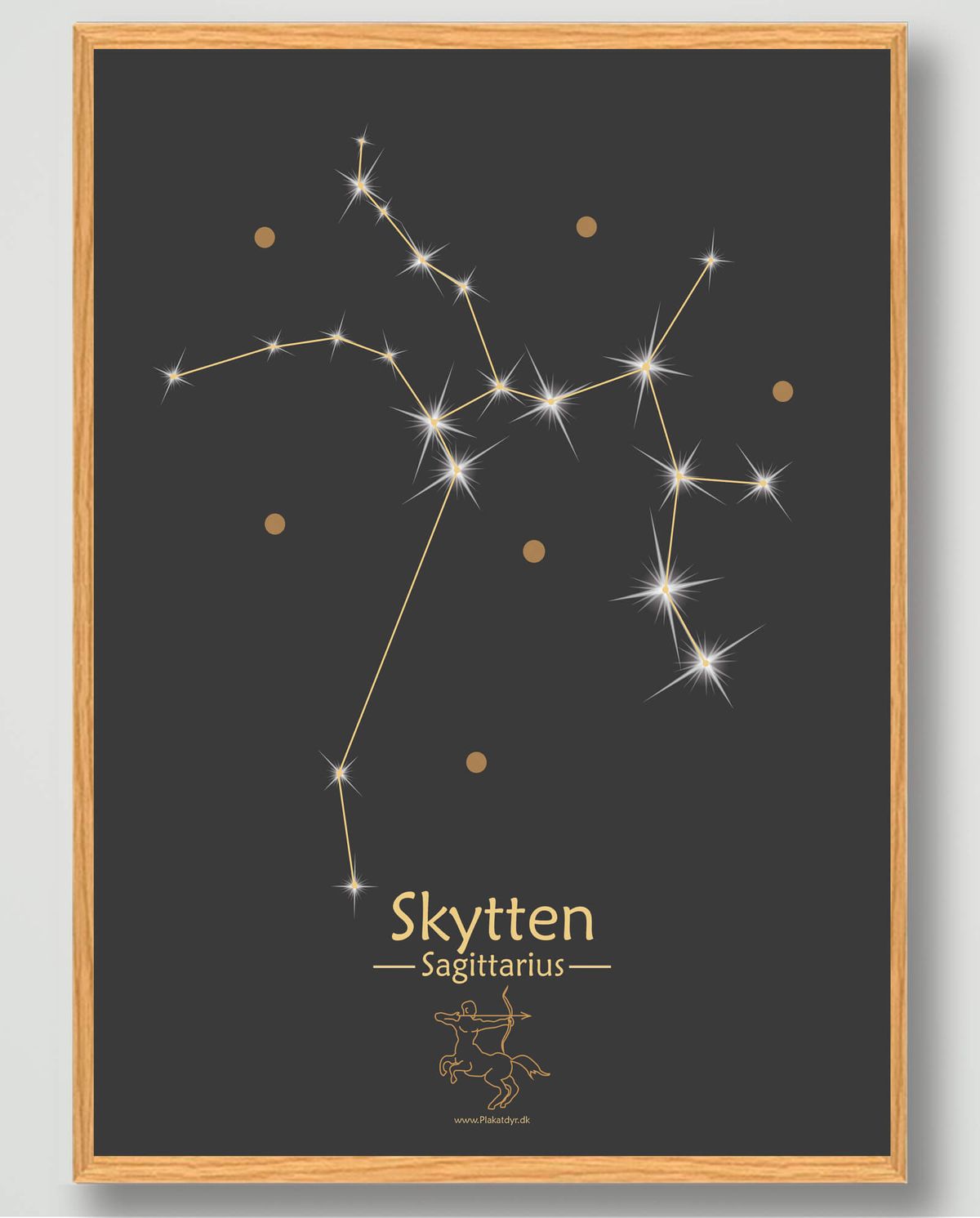 Stjernebillede skytten (sort) - plakat (Størrelse: S - 21x29,7cm (A4))