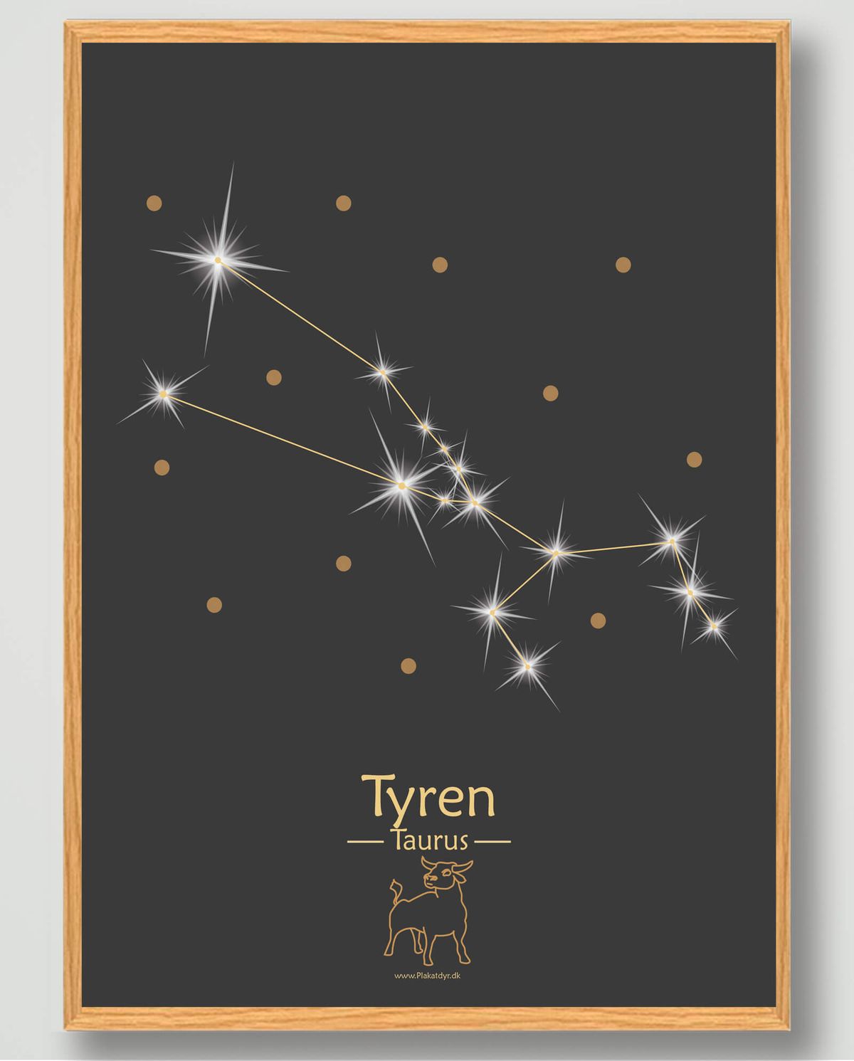 Stjernebillede tyren (sort) - plakat (Størrelse: L - 50x70cm (B2))