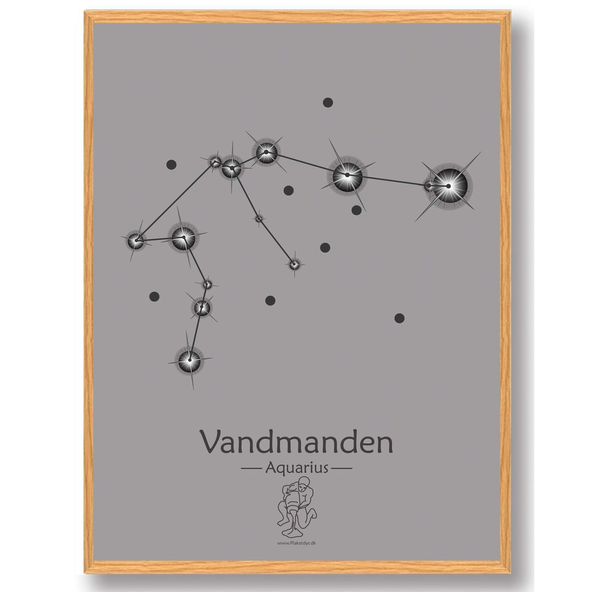 Stjernebillede vandmanden (grå) - plakat (Størrelse: M - 30x40cm)