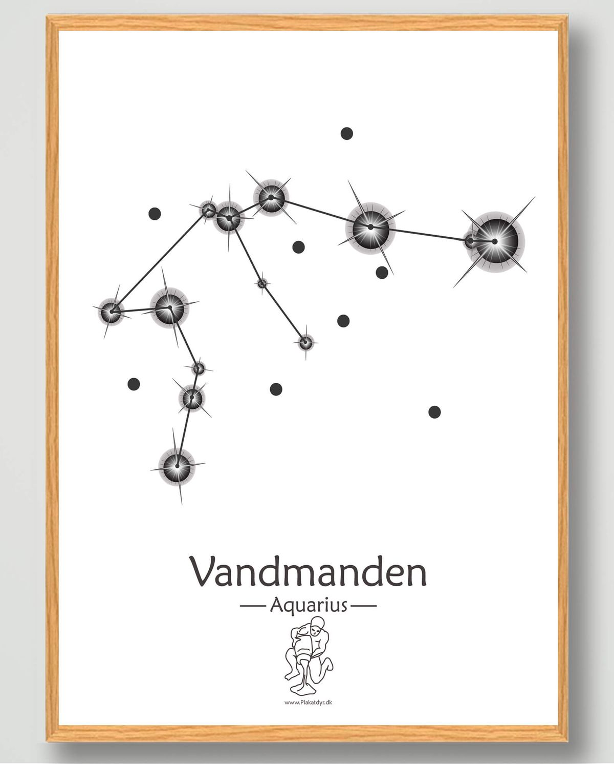 Stjernebillede vandmanden (hvid) - plakat (Størrelse: L - 50x70cm (B2))