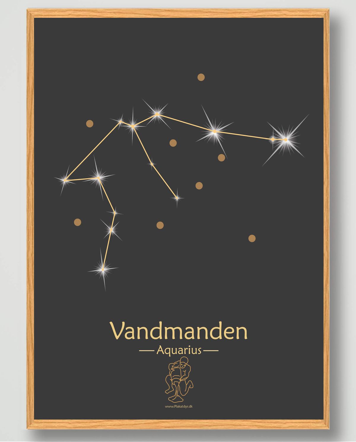 Stjernebillede vandmanden (sort) - plakat (Størrelse: L - 50x70cm (B2))