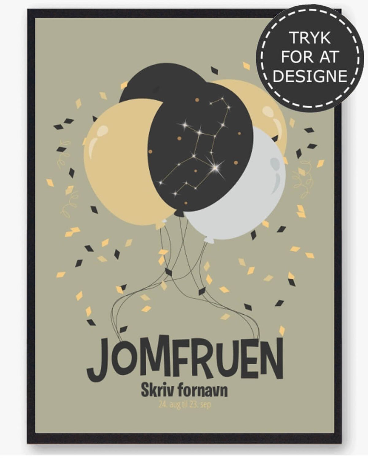 Stjernetegn jomfruen - personlig plakat (Størrelse: L - 50x70cm (B2))