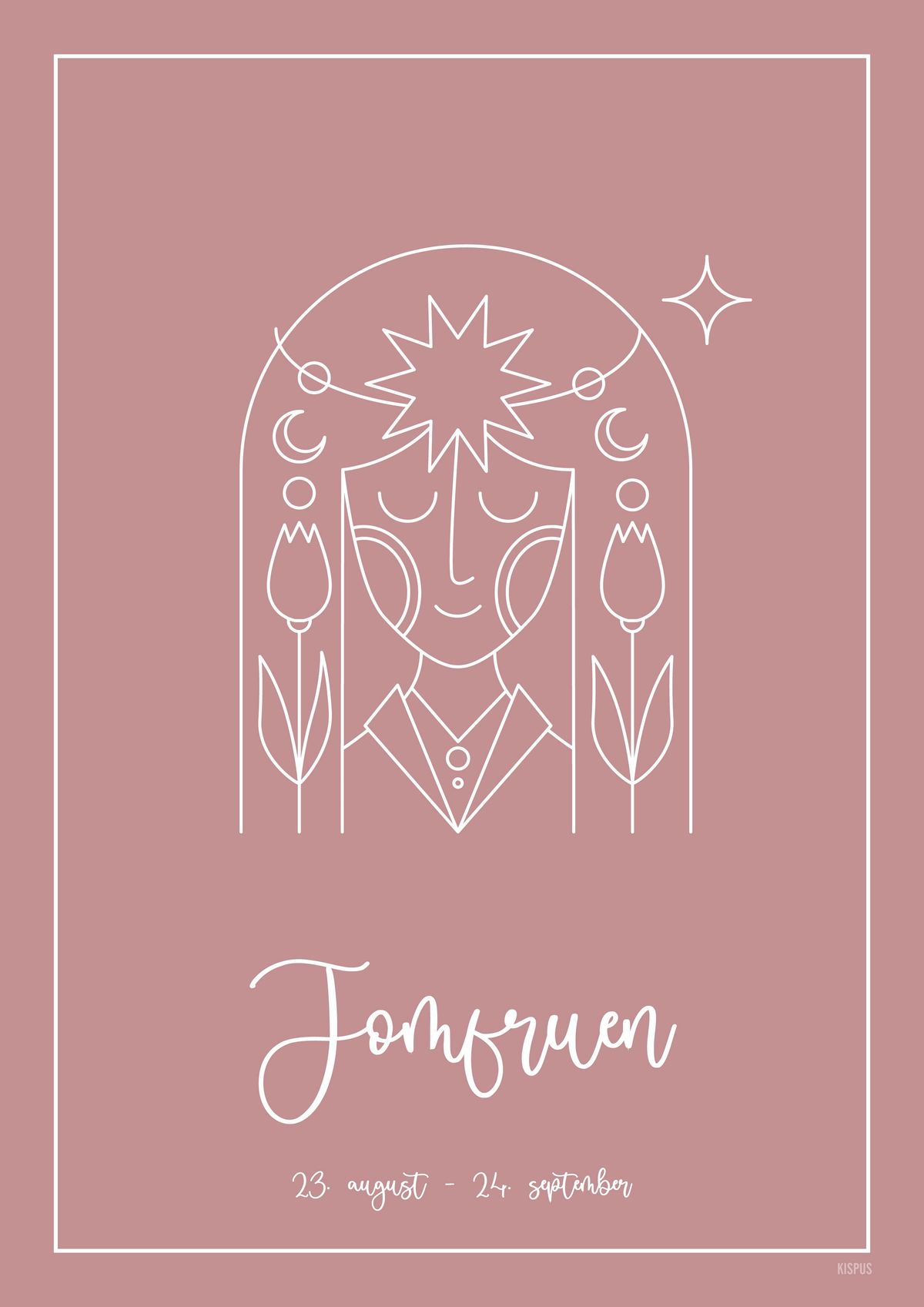 STJERNETEGN JOMFRUEN PLAKAT (23.08 - 22.09) - 50x70 / Blush