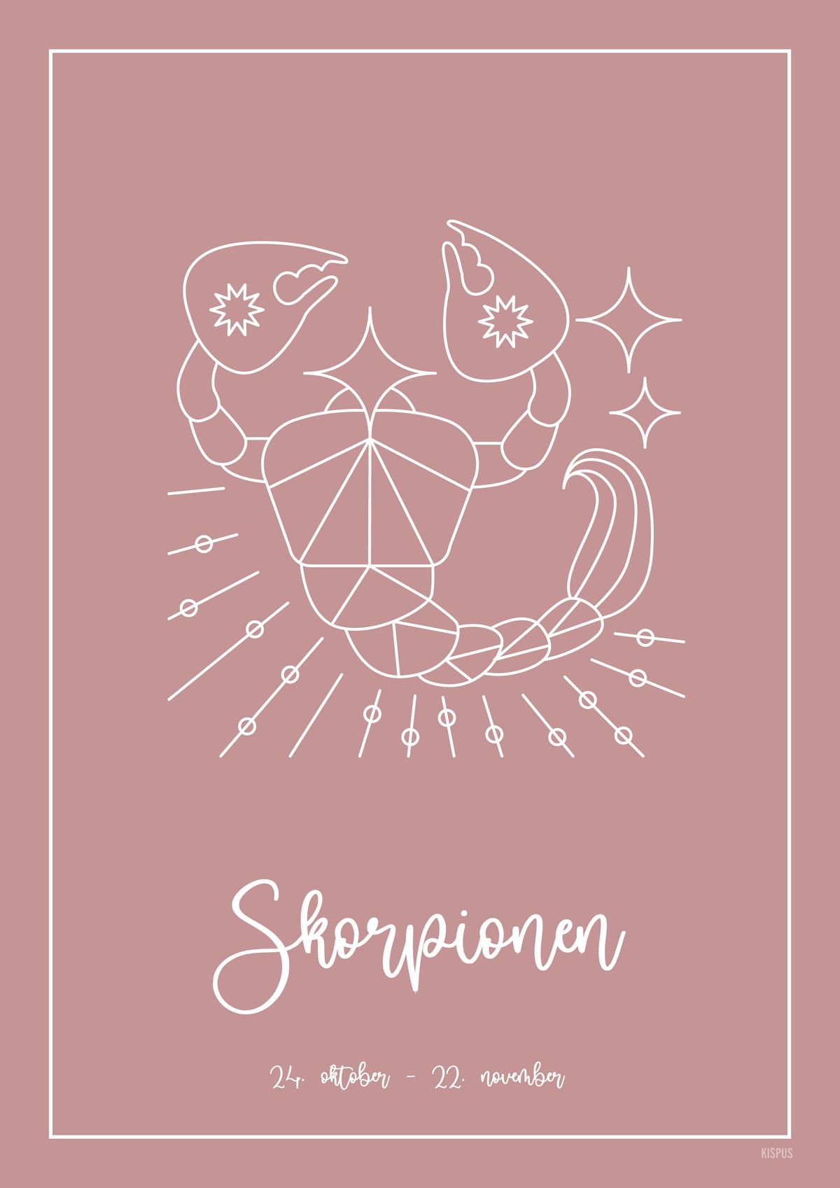 STJERNETEGN SKORPIONEN PLAKAT (24.10 - 22.11) - 30x40 / Blush