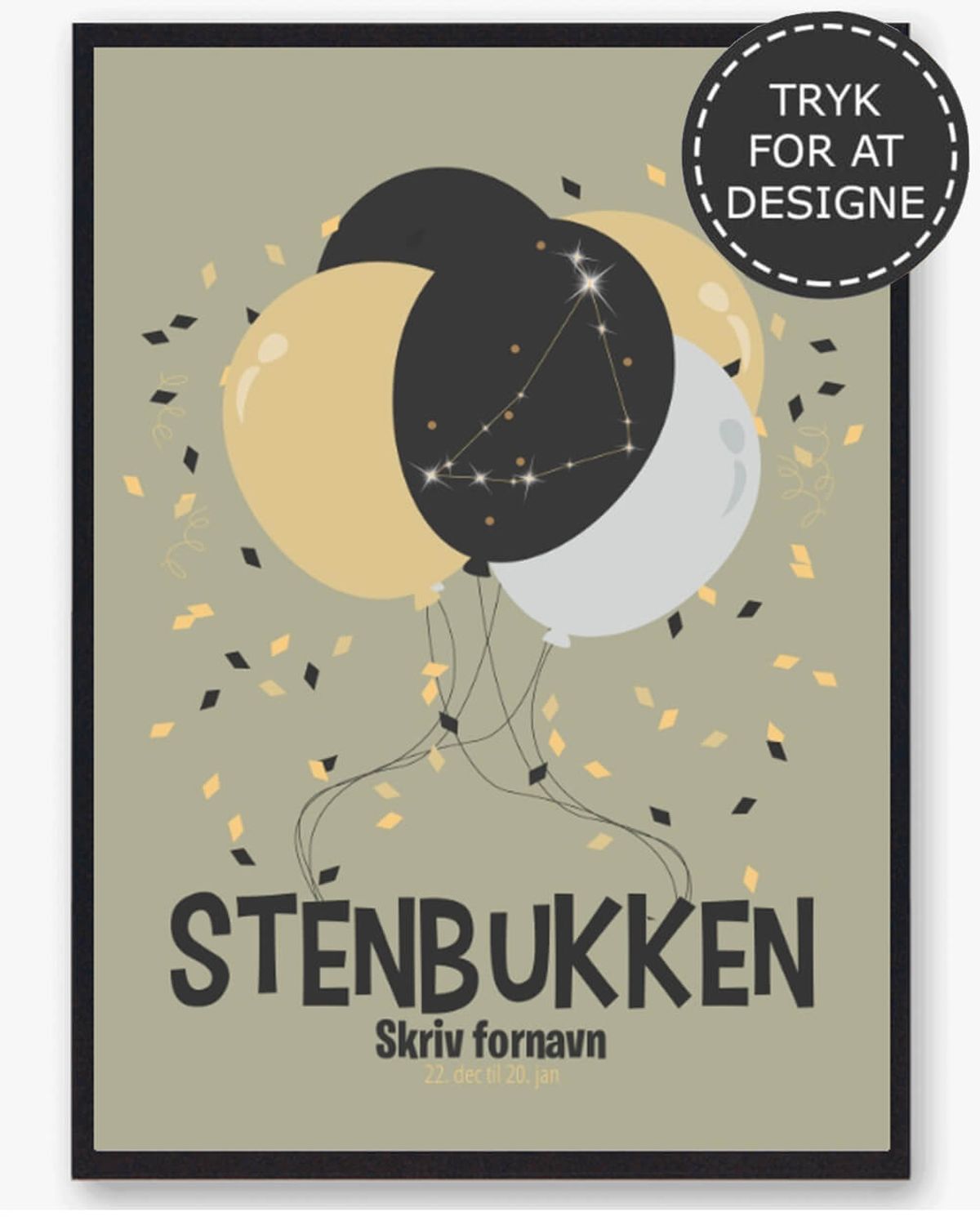 Stjernetegn stenbukken - personlig plakat (Størrelse: L - 50x70cm (B2))