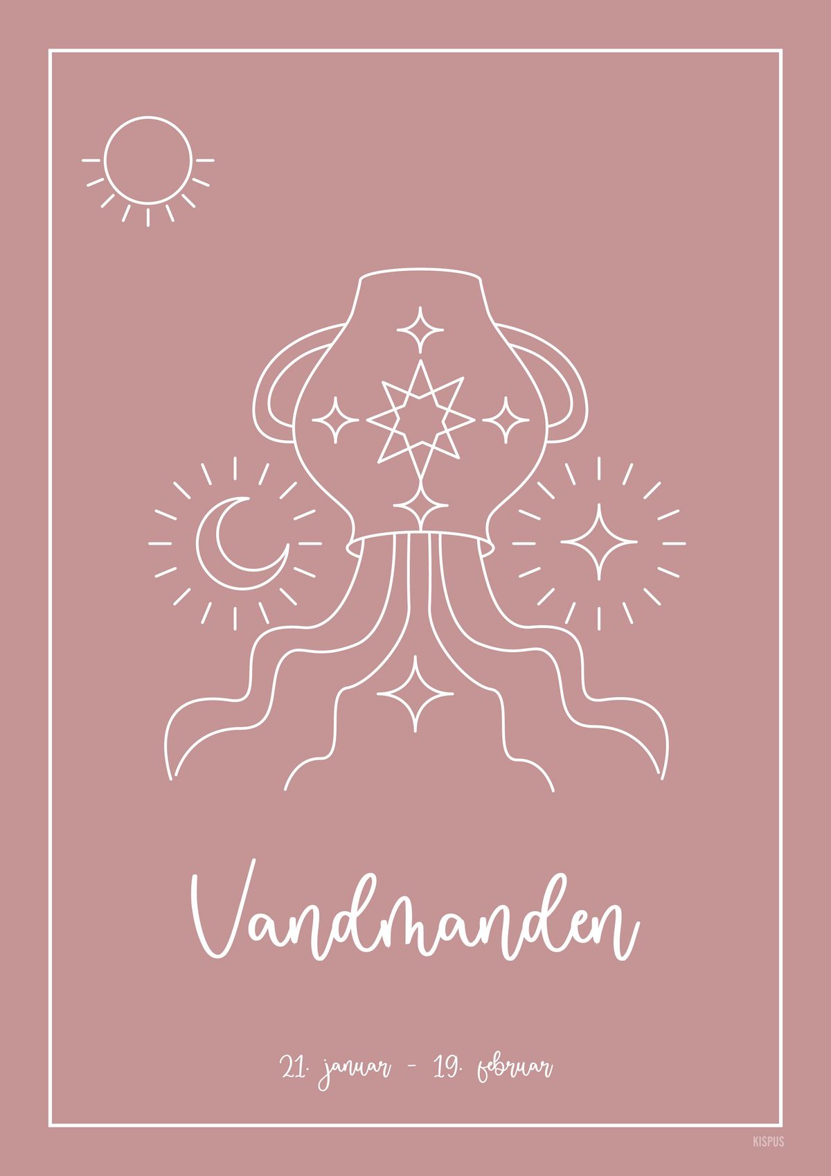 STJERNETEGN VANDMANDEN PLAKAT (21.01 - 18.02) - 30x40 / Blush