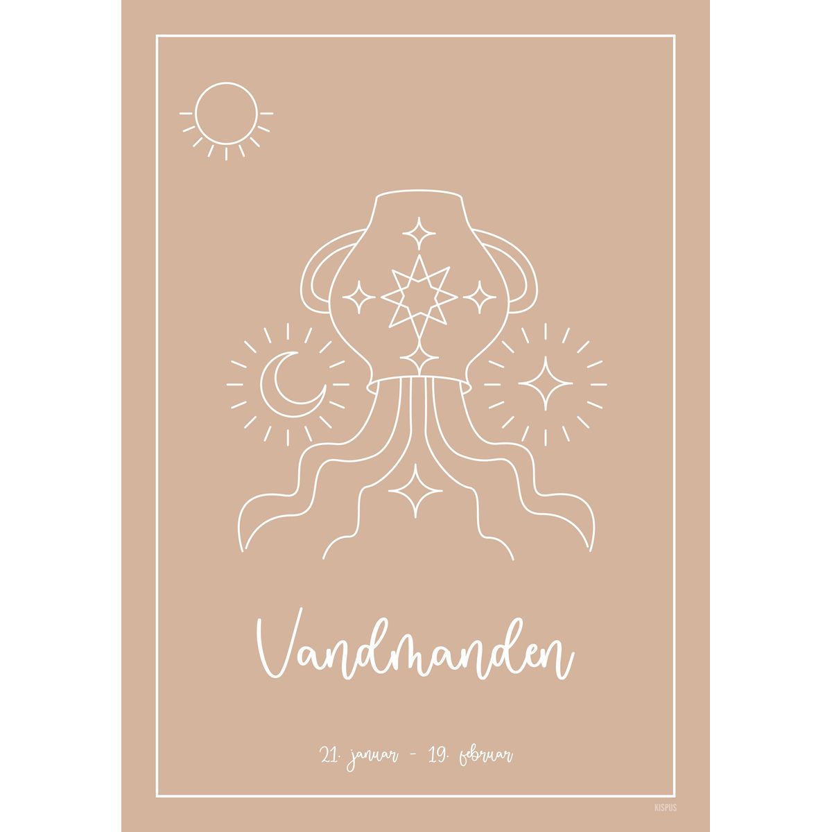 STJERNETEGN VANDMANDEN PLAKAT (21.01 - 18.02) - A4 / Nude