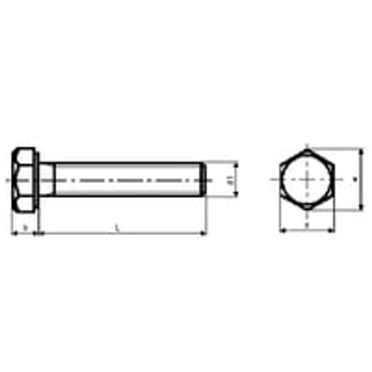 Stlbolt M12 x 40 mm, A4, DIN 933, 6-kant, 50 stk.