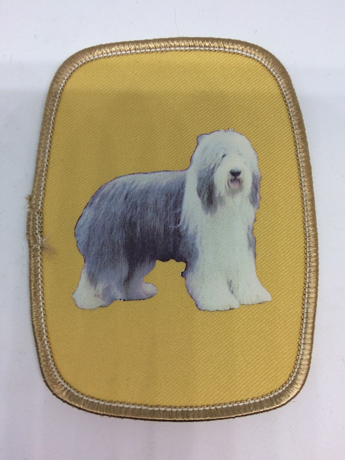 Stofmærke med Bearded Collie