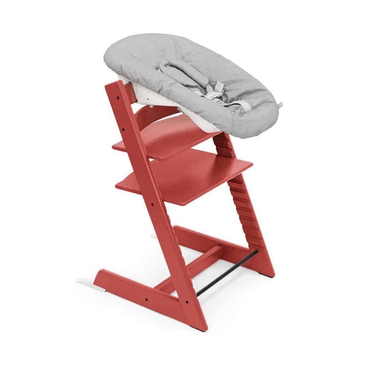 Stokke Tripp Trapp BØG + Newborn Set - Warm Red - Grey