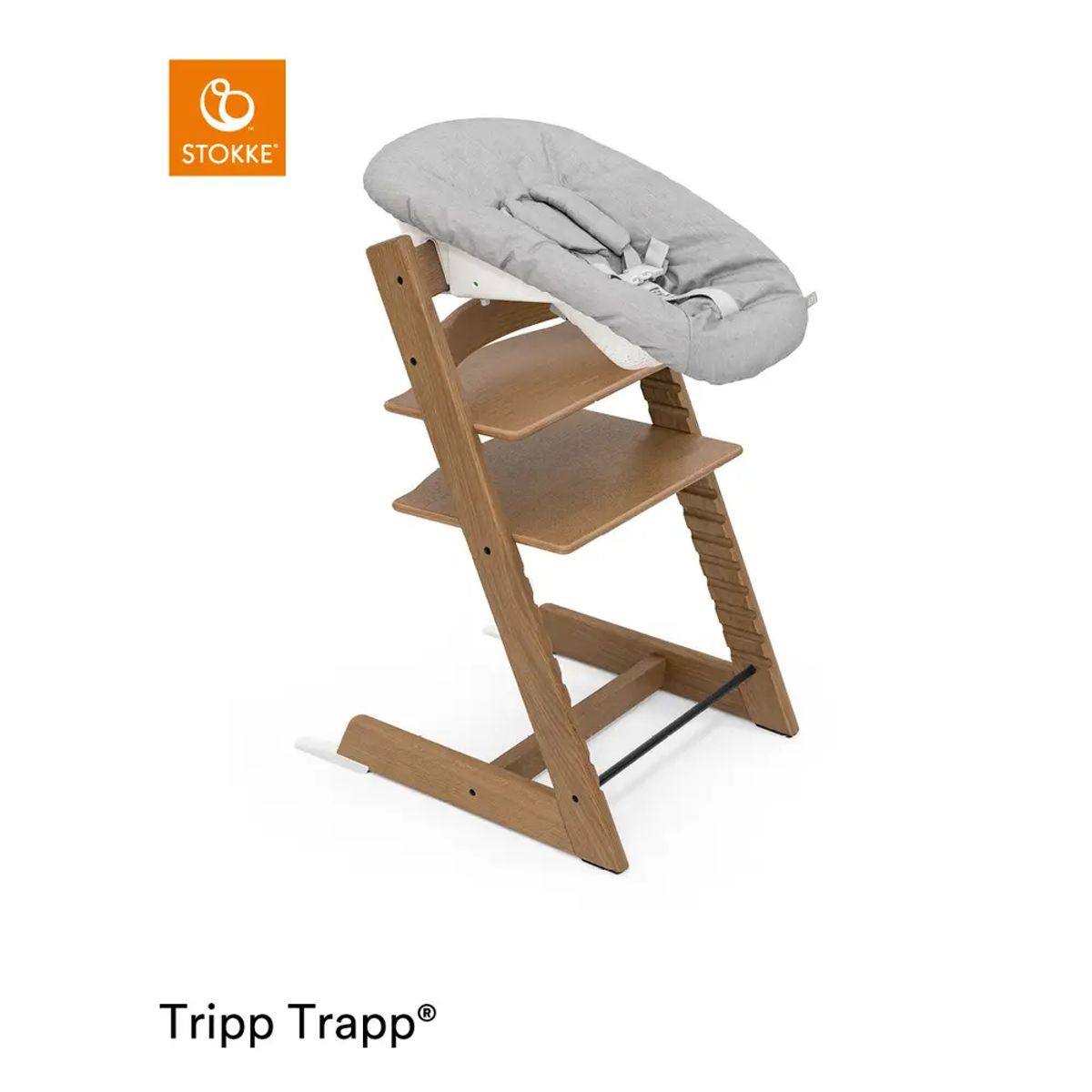 Stokke Tripp Trapp EG + Newborn Set - Oak Brown - Grey