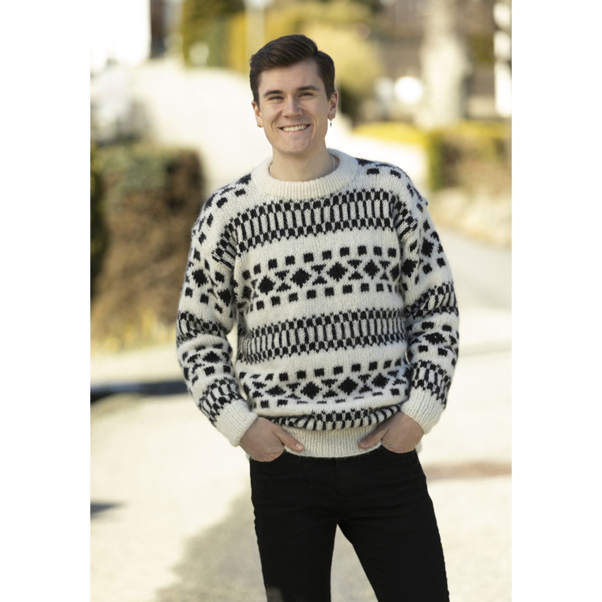 "Stokki" Genser - Viking Design 2316-3A Kit - XS-XXL - Viking Alpaca Bris, fra Viking