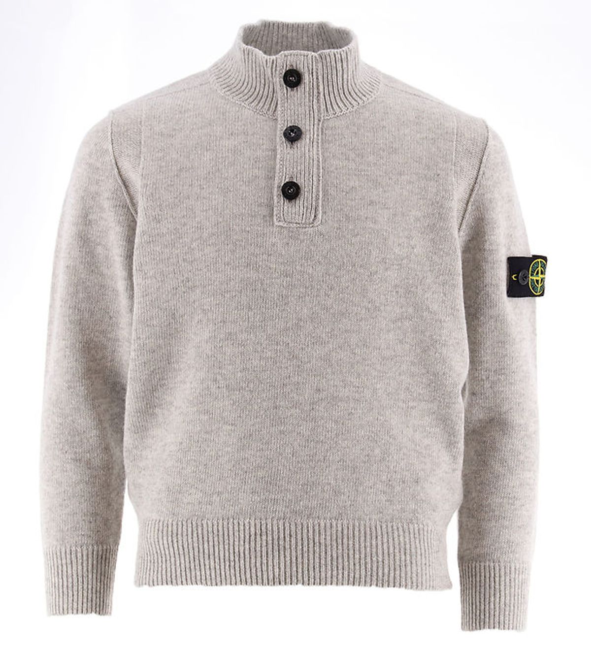 Stone Island Bluse m. Knapper - Uld/Viskose - Gråmeleret