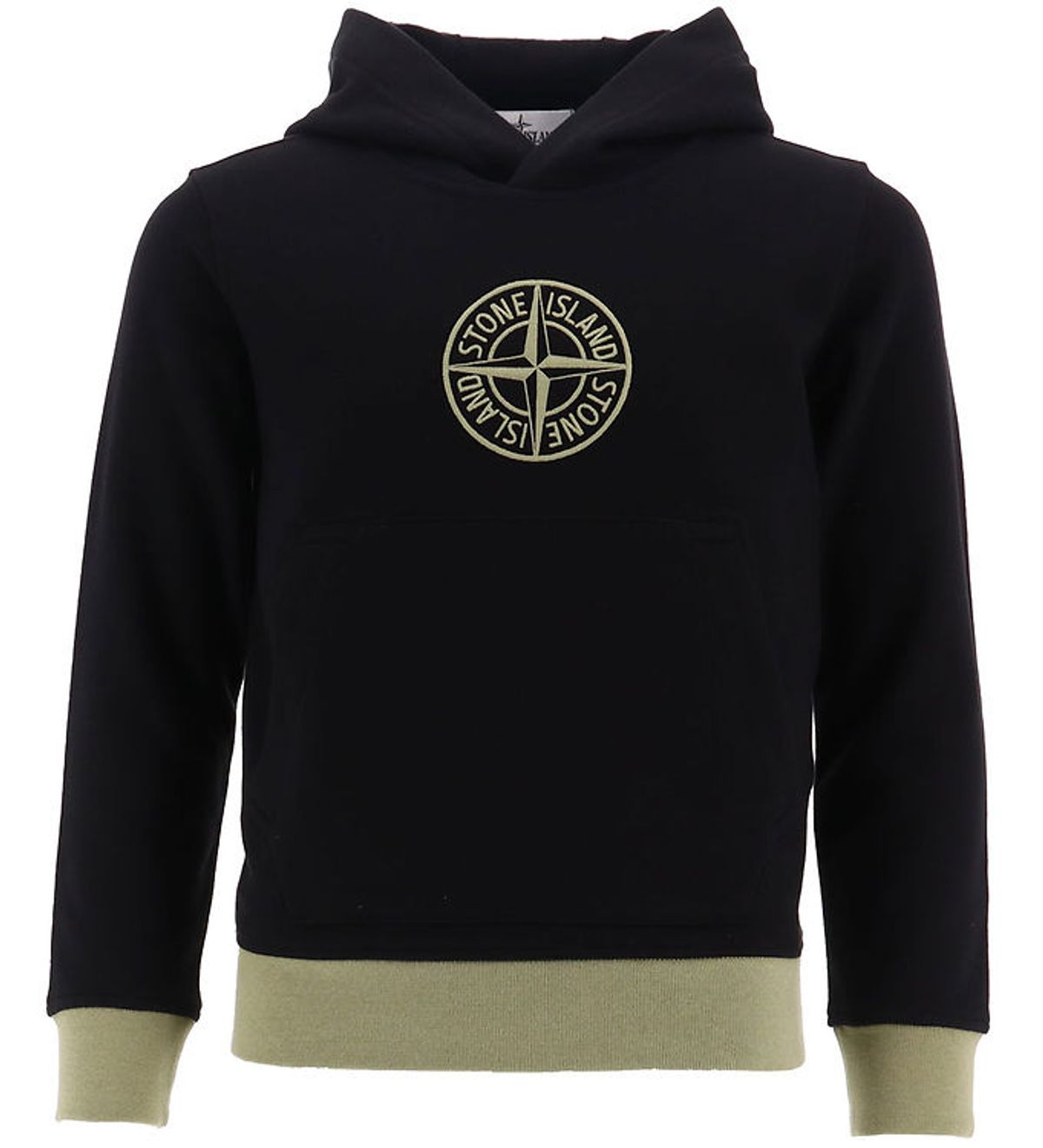 Stone Island Hættetrøje - Sort m. Støvet Armygrøn