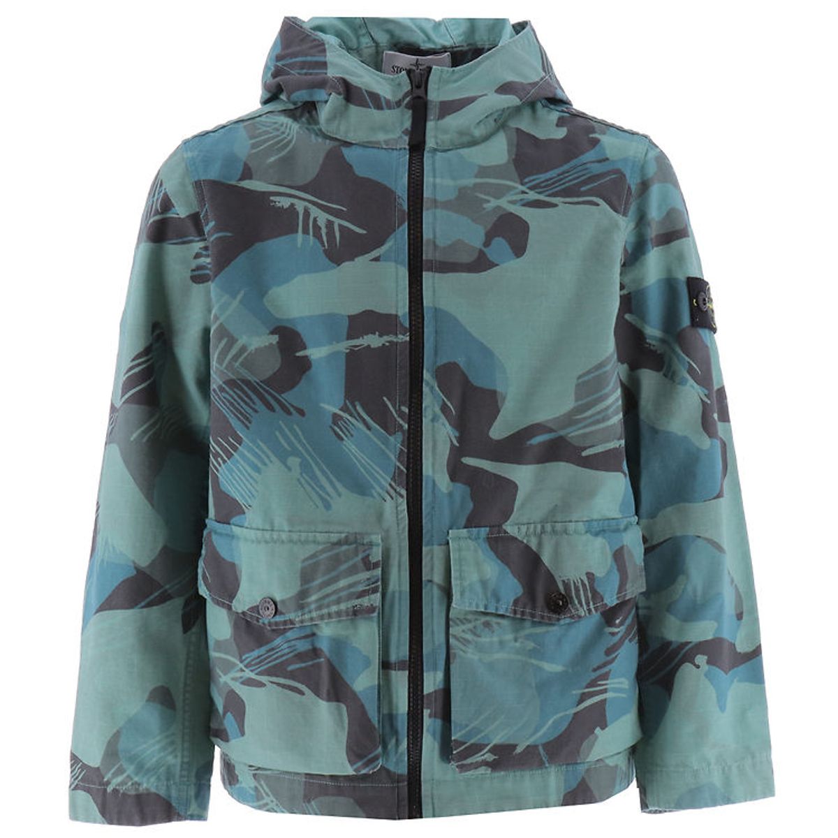 Stone Island Jakke - Emerald m. Print