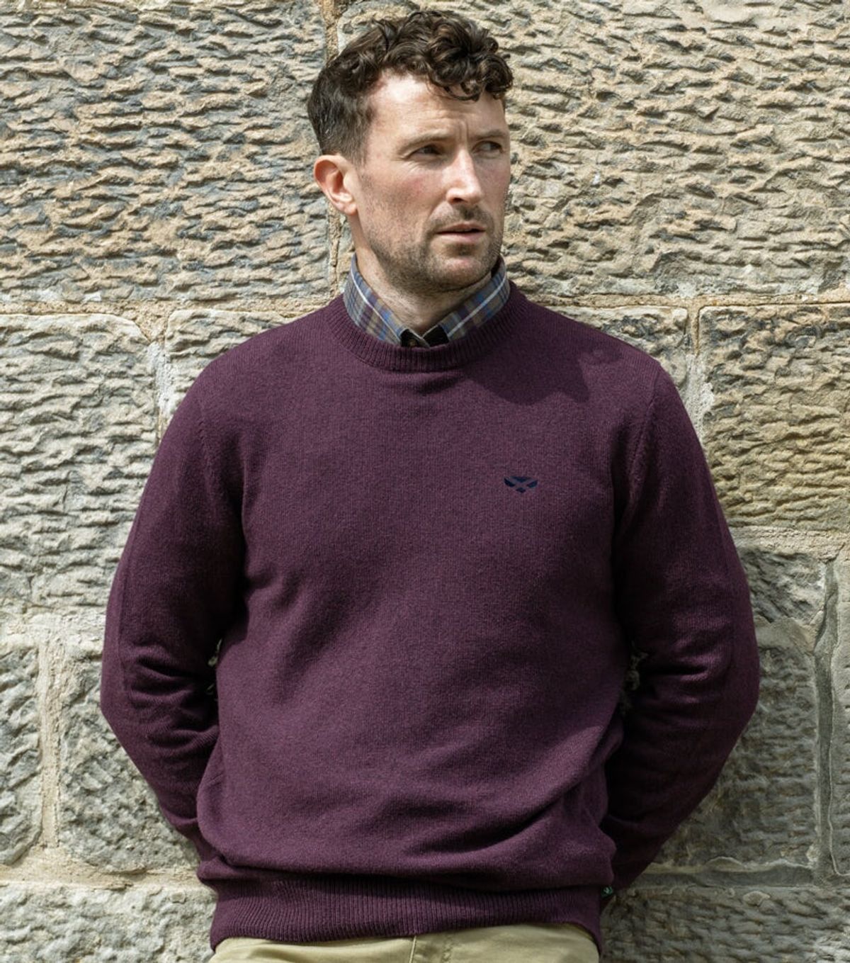 Stonehaven Crew Neck Pullover, sangria vinrød - XL (45-46)