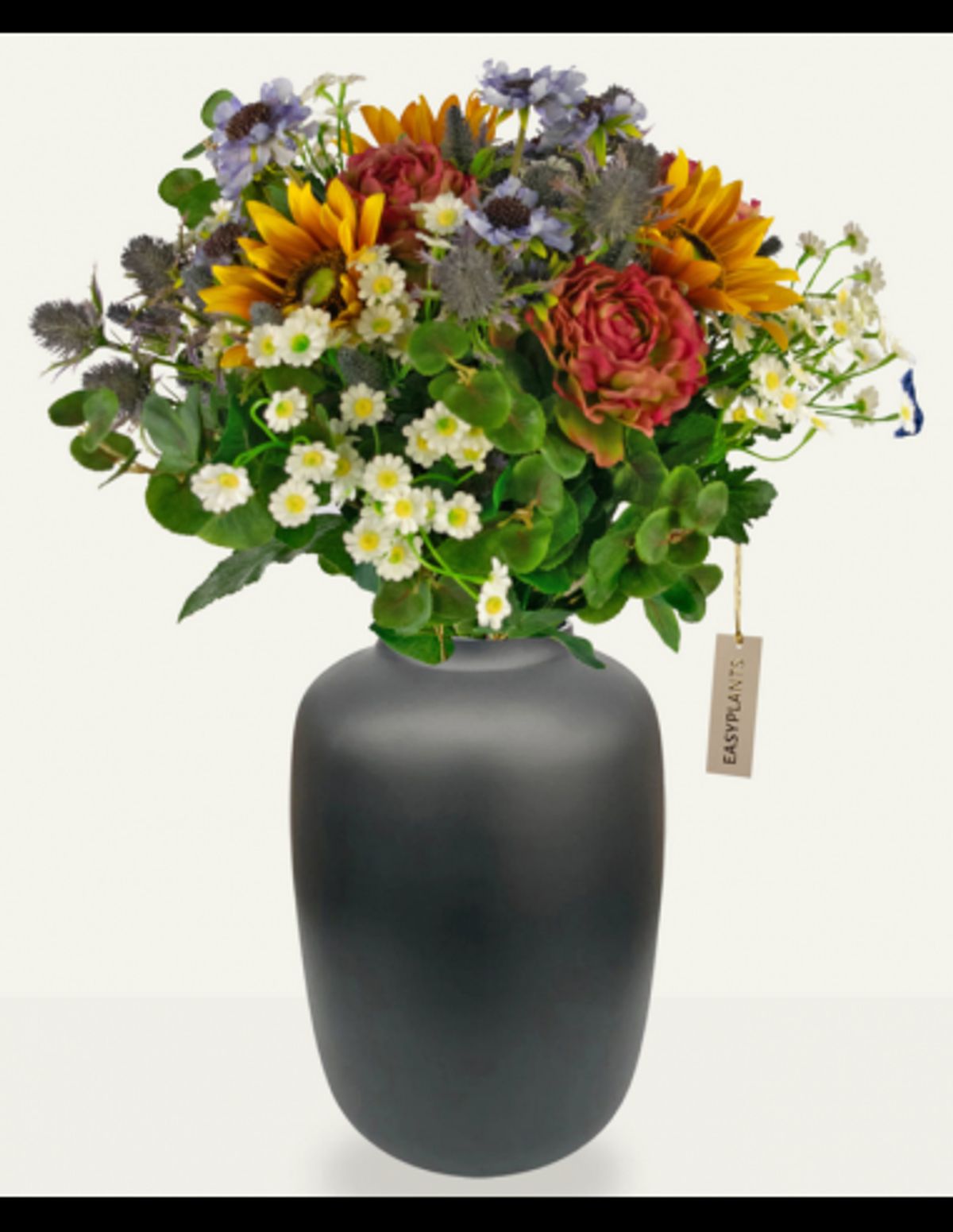 Stor buket med kunstige blomster H53 cm