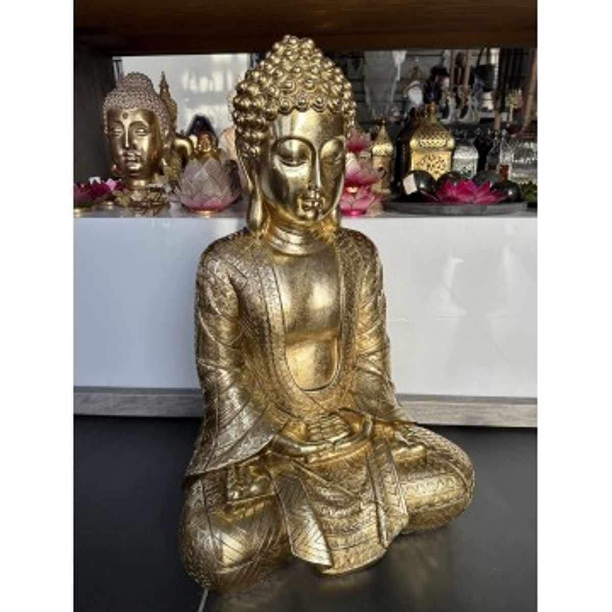 Stor guld Buddha - Buddha statuer generelt - GodKarmaShop