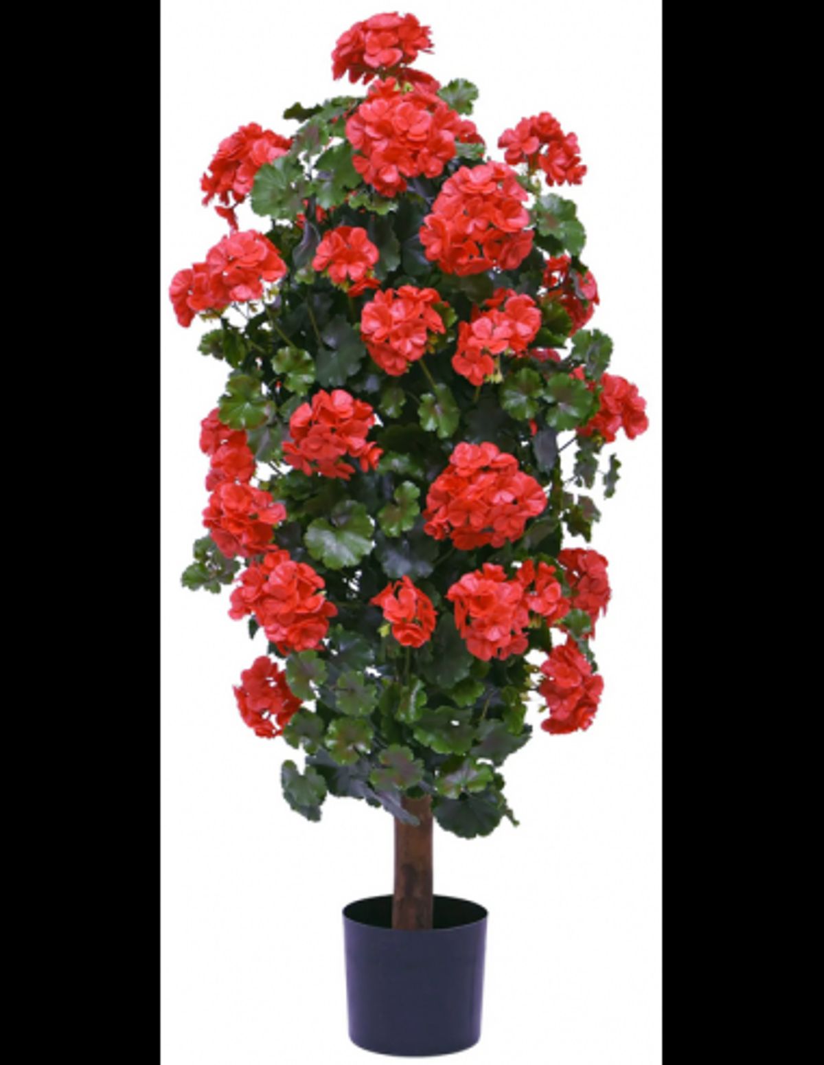 Stor kunstig Geranium plante H115 cm - Grøn/Rød