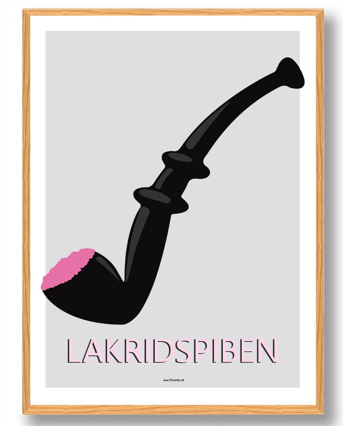 Stor lakridspibeplakat - grå (Størrelse: L - 50x70cm (B2))