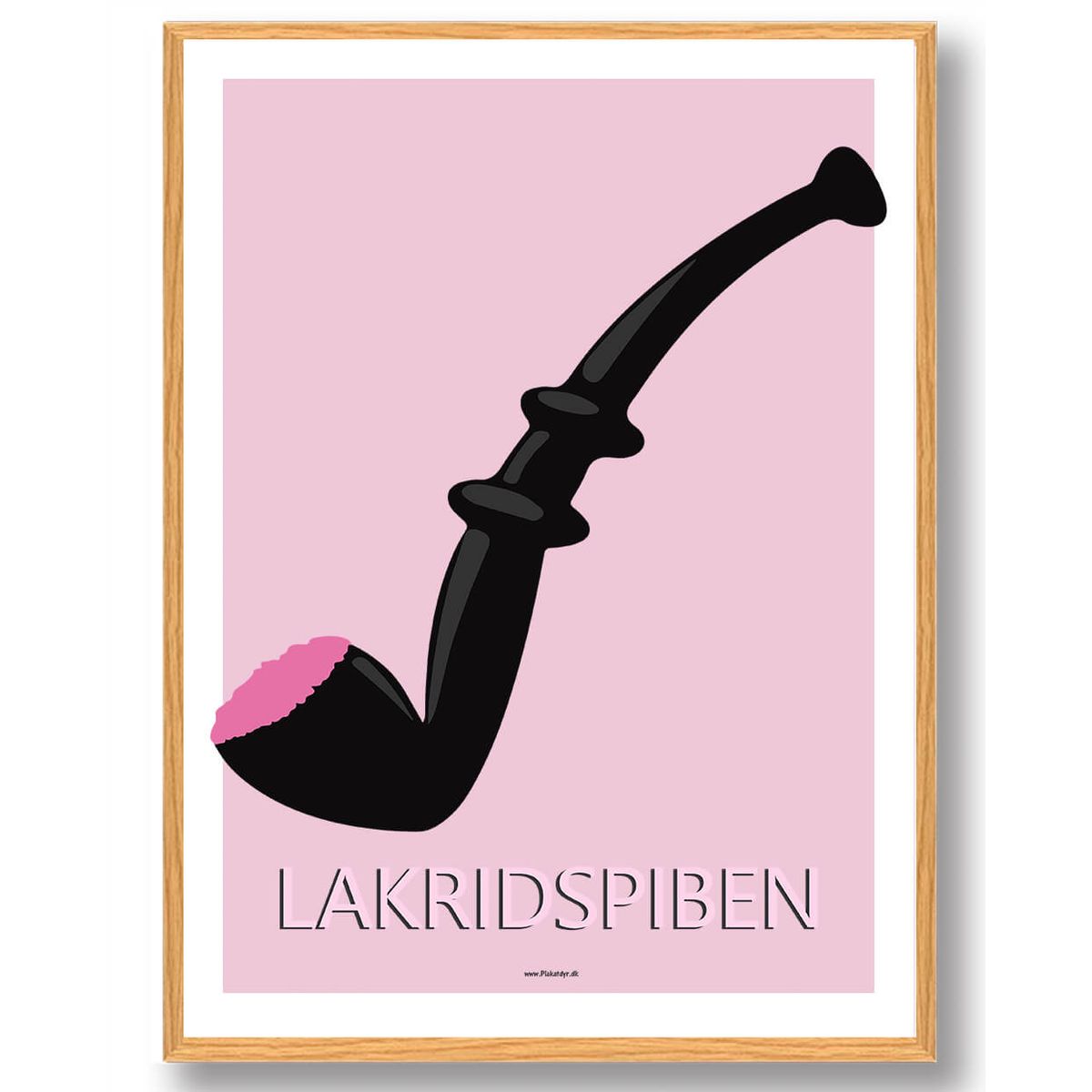 Stor lakridspibeplakat - lyserød (Størrelse: L - 50x70cm (B2))