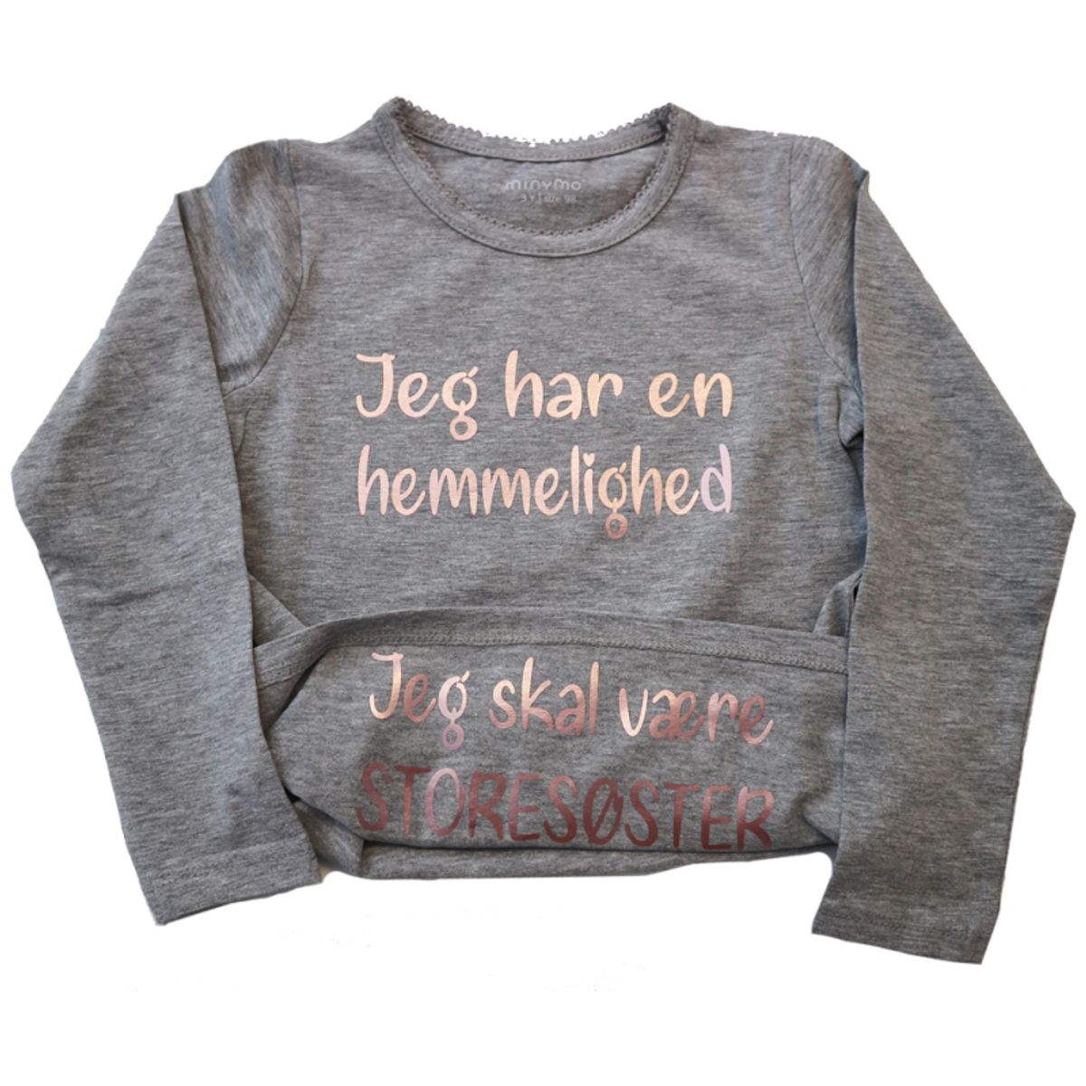 Storesøster t-shirt fra Minymo - Jeg har en hemmelighed