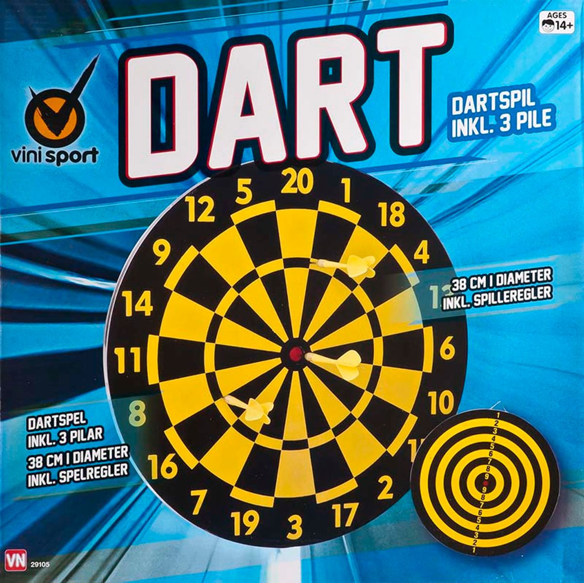 Stort Dartspil med 3 Pile