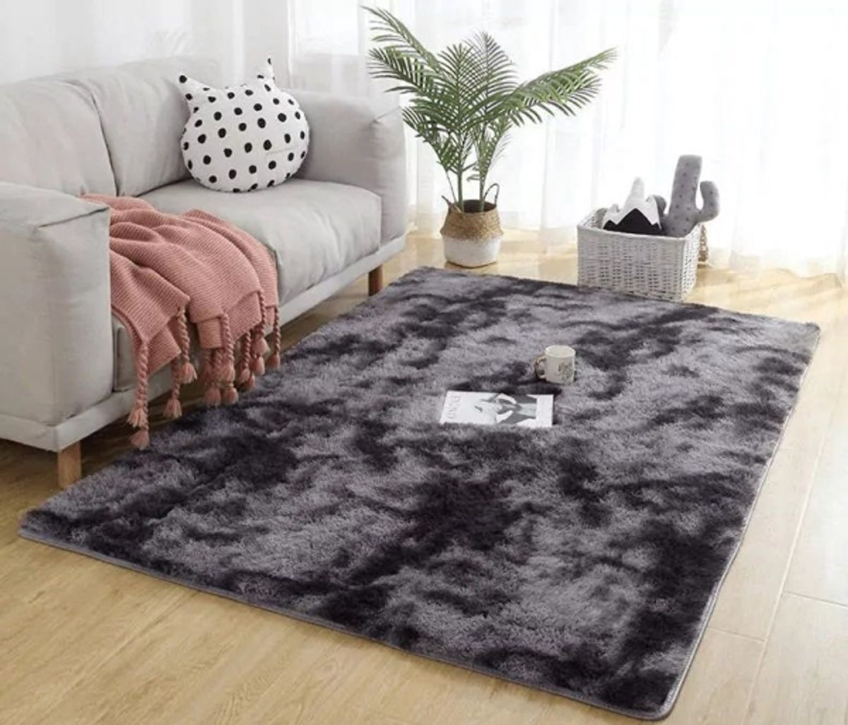 Strado Carpet Ombre Shaggy Strado 160X200 Ombregrey (Dark Gray) Universal