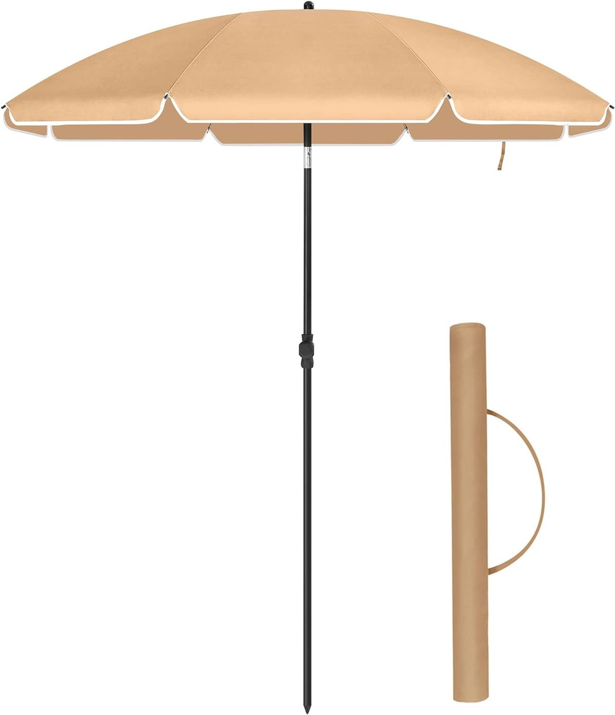 Strandparasol i beige - 160cm