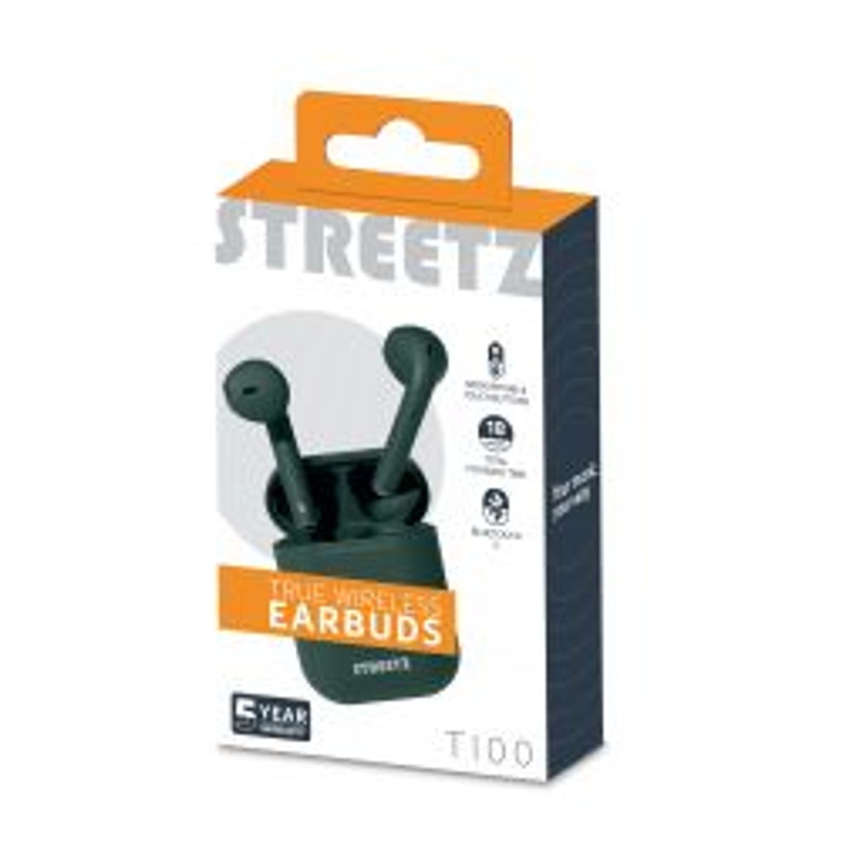 Streetz True Wireless Stereo Ã ¸repropper Med Opladningsetui, Mat Grøn - Høretelefon