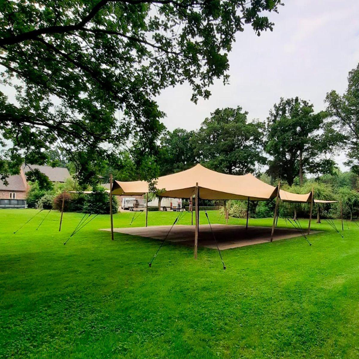 Stretch Tent - 6x7,5m dug - Komplet - Taupe