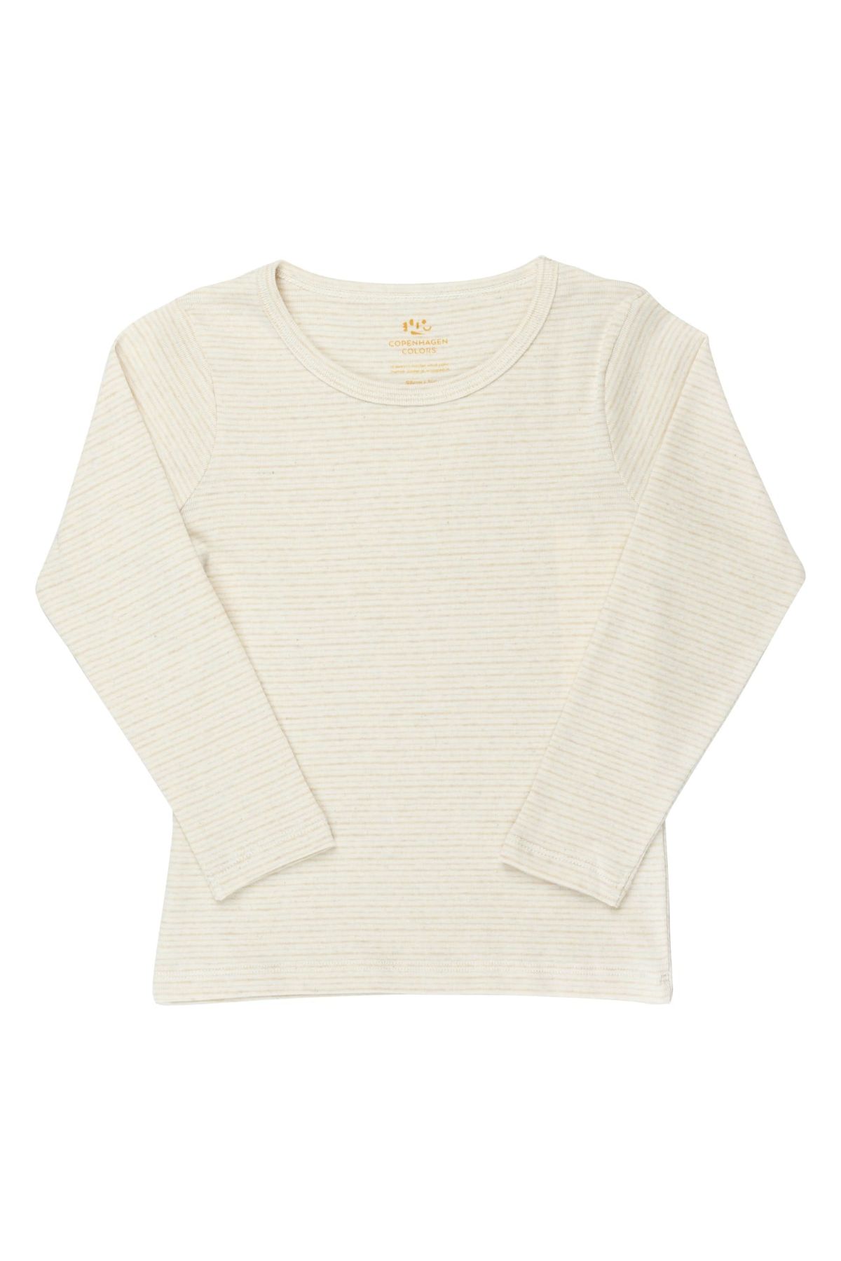 STRIBET UNISEX T-SHIRT M. L/Æ - BEIGE STRIPE - BEIGE STRIPE / 92