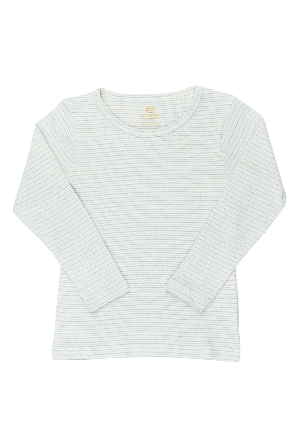 STRIBET UNISEX T-SHIRT M. L/Æ - LT. BLUE STRIPE - LT. BLUE STRIPE / 104