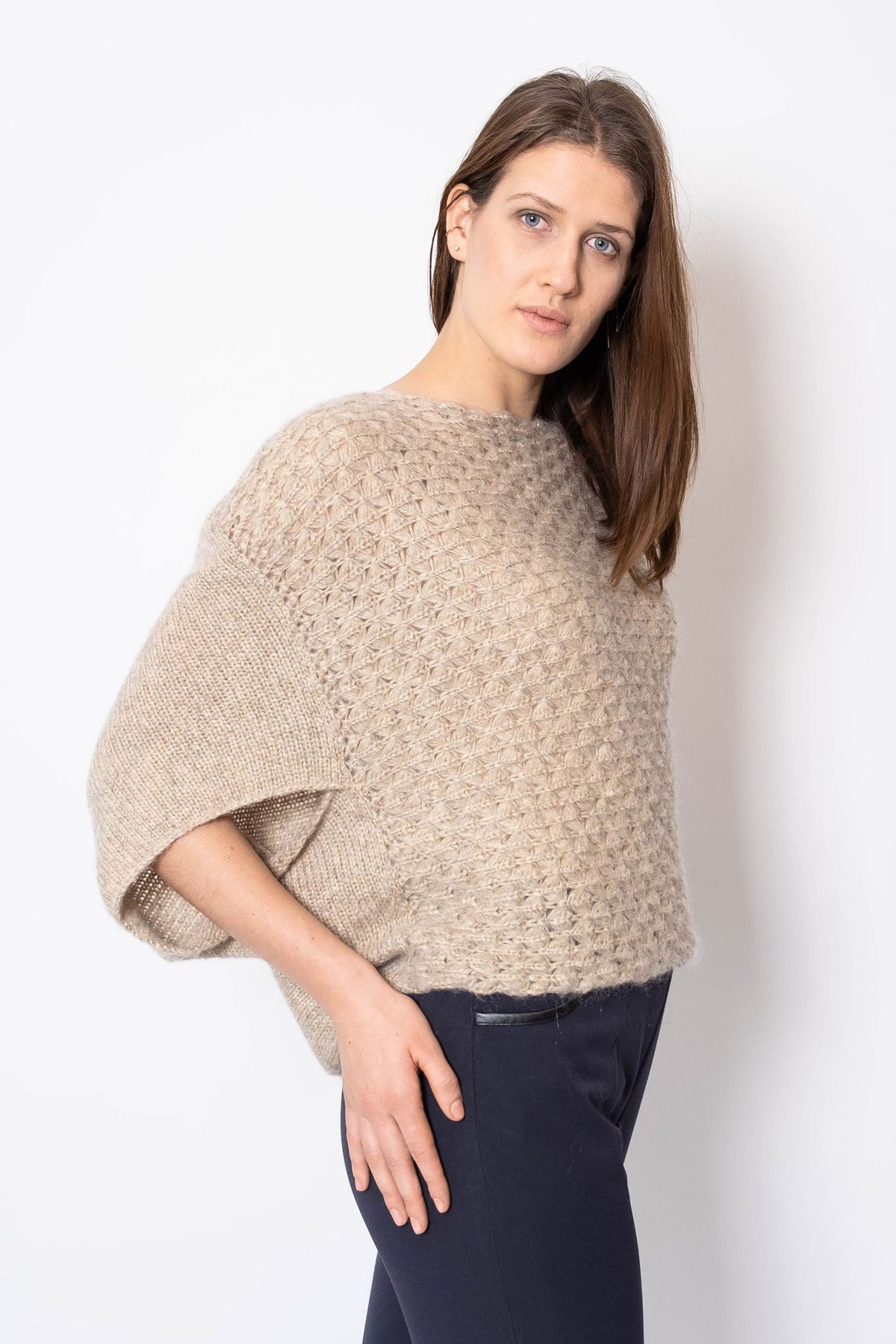 Strik Poncho Vest MIRTHE beige