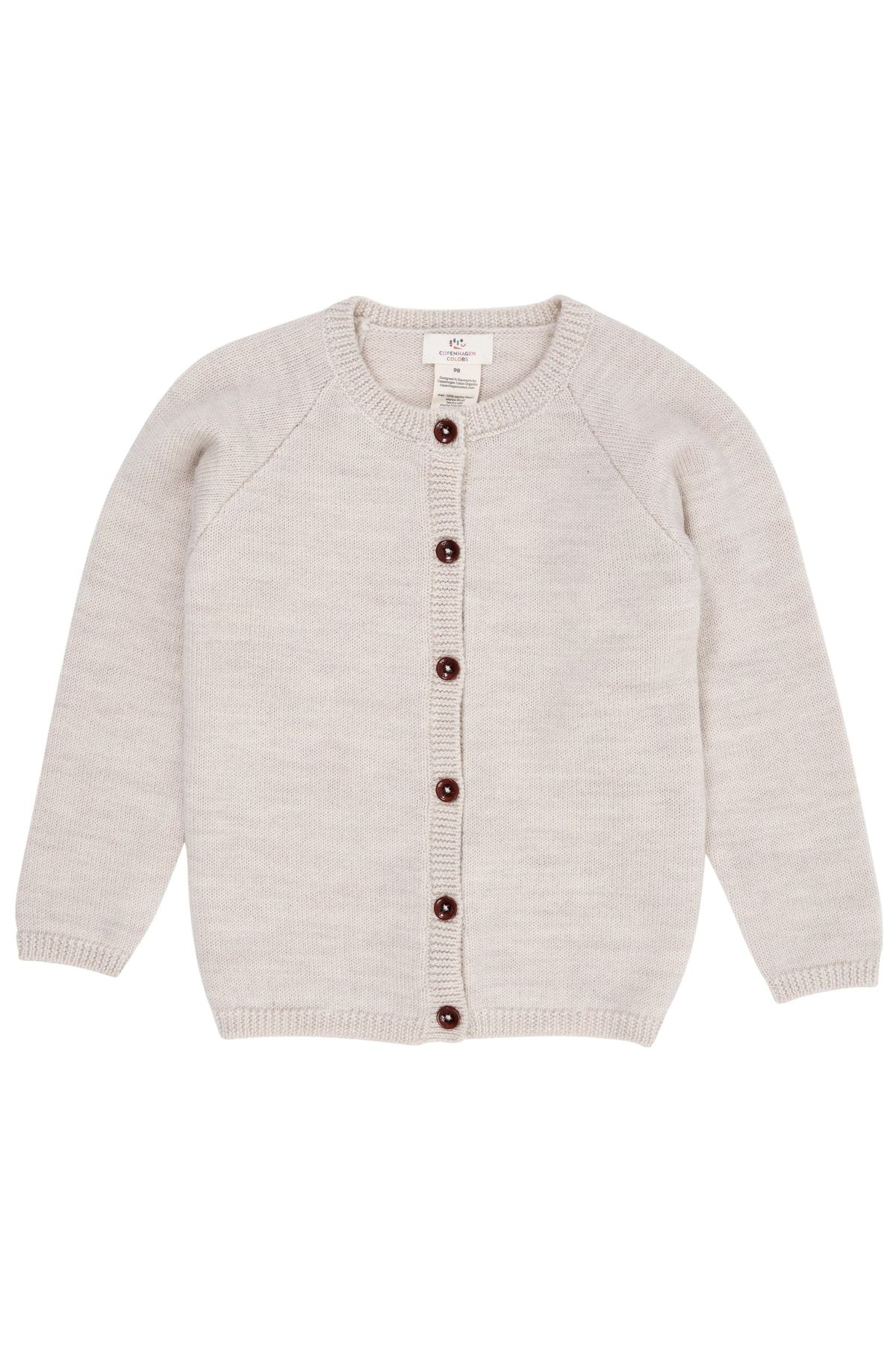 STRIKKET CARDIGAN I MERINOULD - PALE CREAM MELANGE - PALE CREAM MELANGE / 116