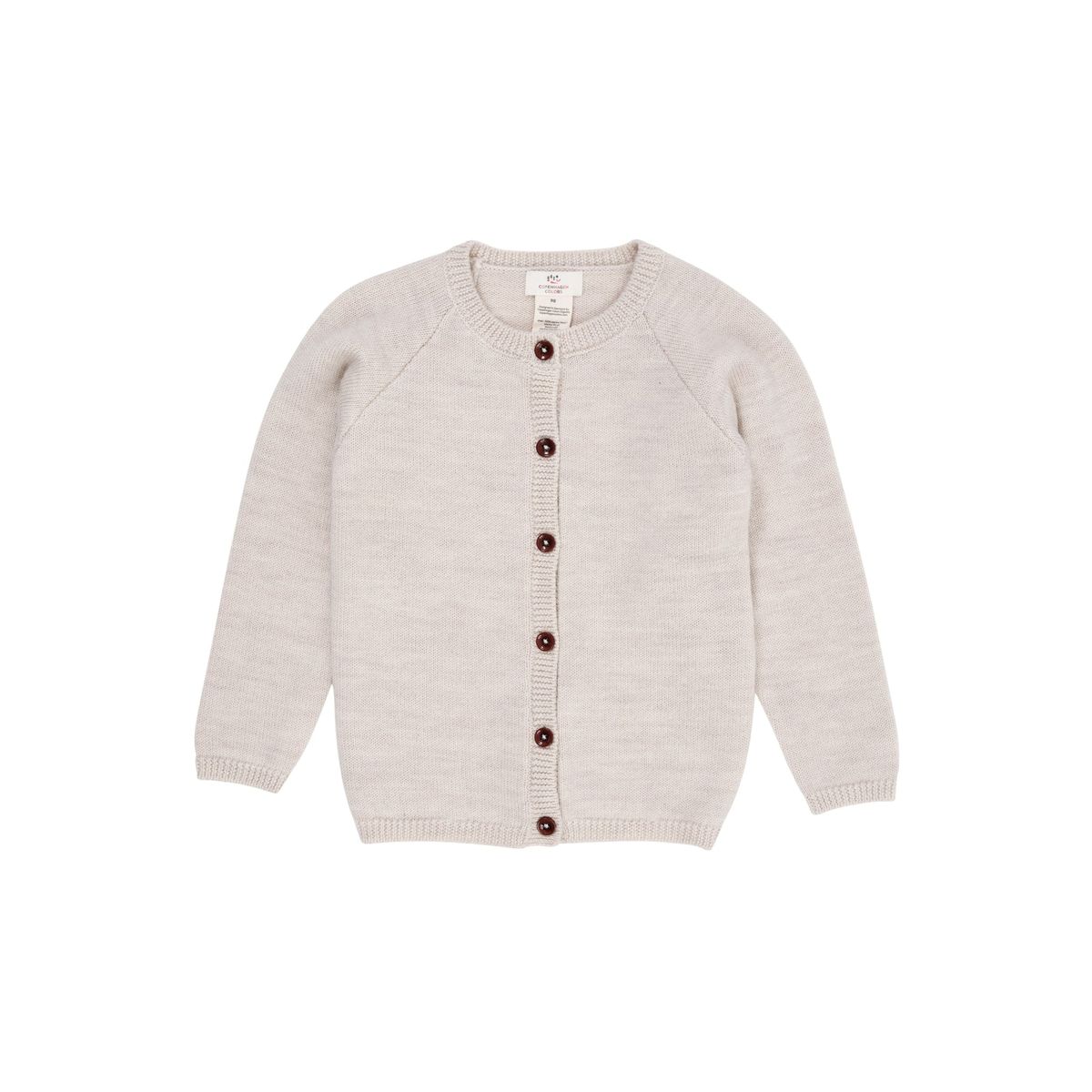 STRIKKET CARDIGAN I MERINOULD - PALE CREAM MELANGE - PALE CREAM MELANGE / 80