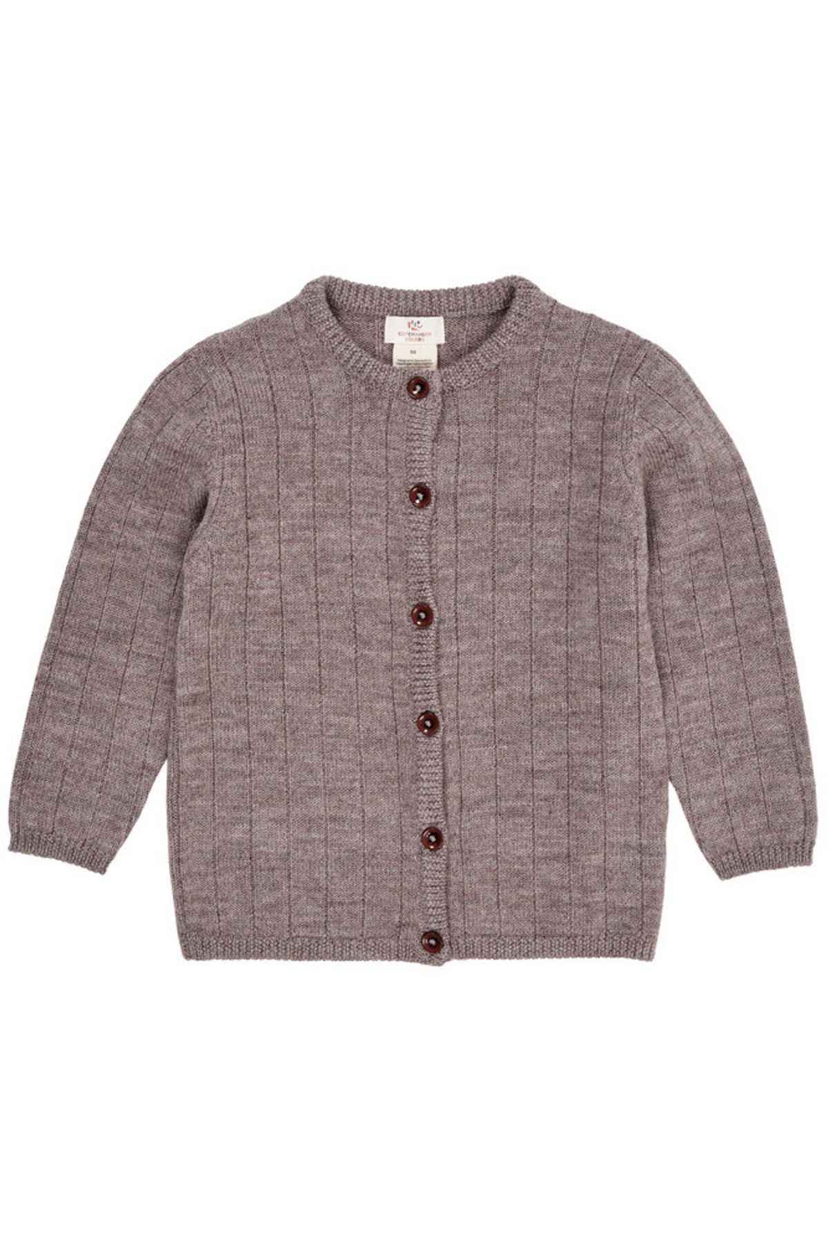 Strikket cardigan m. bred rib - NATURAL - 62