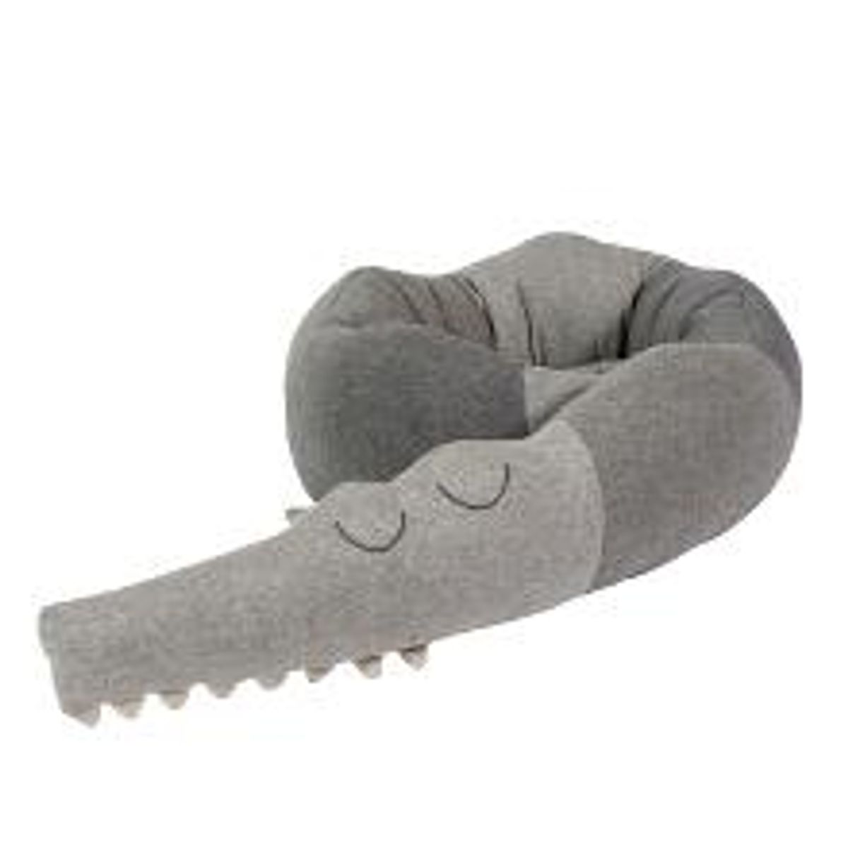 Strikket Pude - Sleepy Croc - Elephant Grey