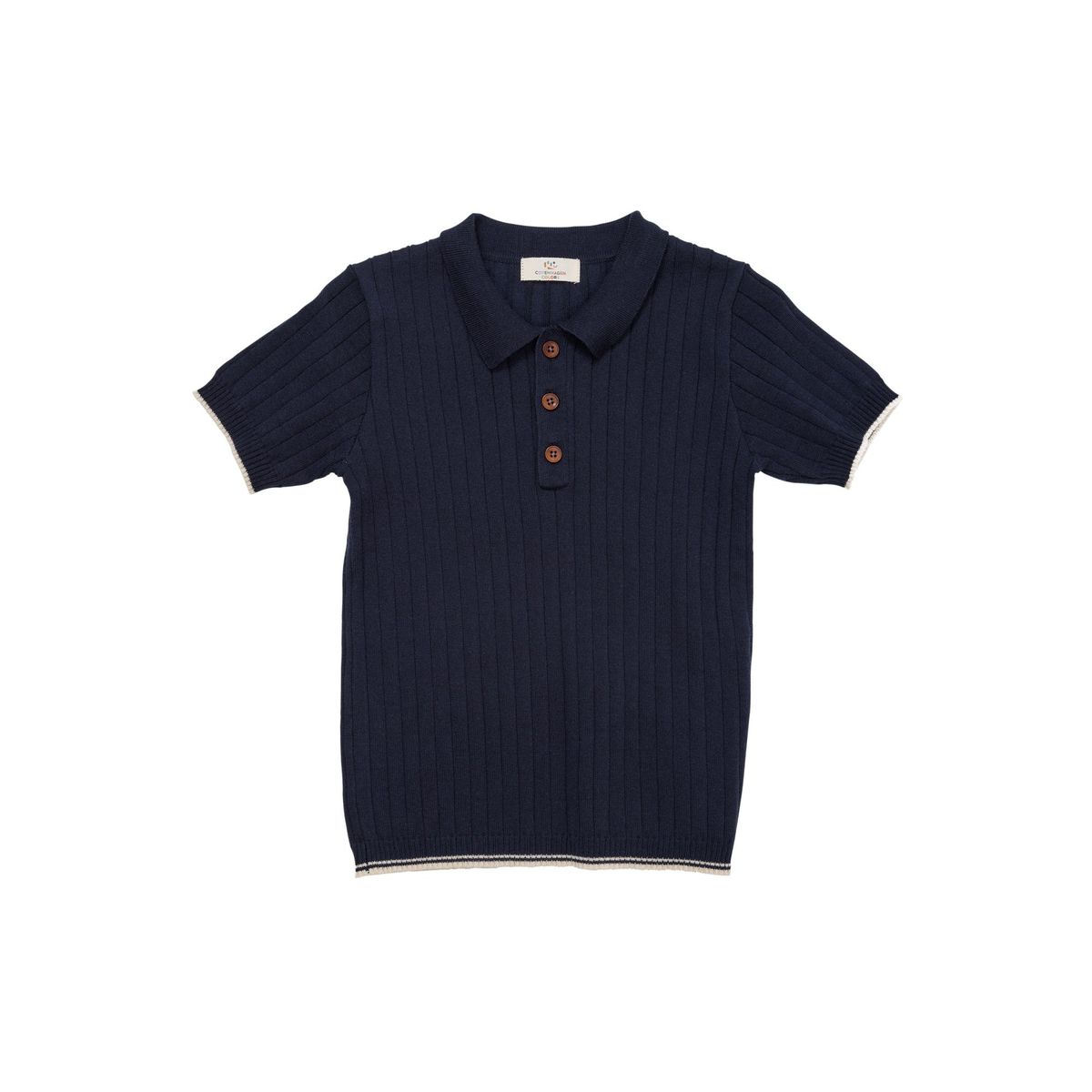 STRIKKET RIB POLO - NAVY/CREAM COMB. - NAVY/CREAM COMB. / 122