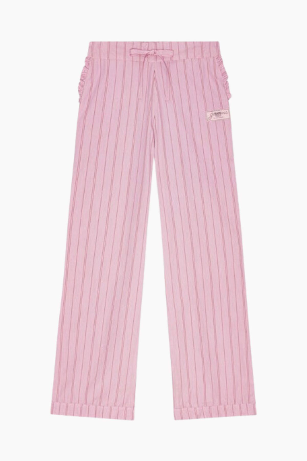 Stripe Cotton Pyjamas Pants W0327 - Lilac Sachet - GANNI - Lyserød M