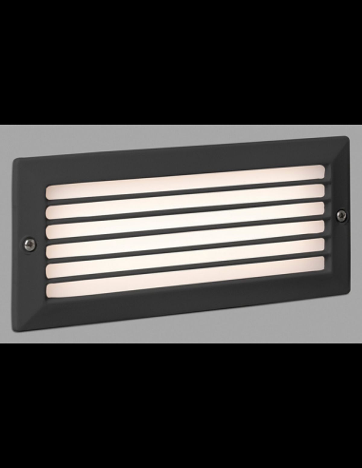 STRIPE Udendørs væglampe til indbygning i aluminium og polycarbonat 23,3 x 10 cm 5W SMD LED - Mørkegrå/Hvid